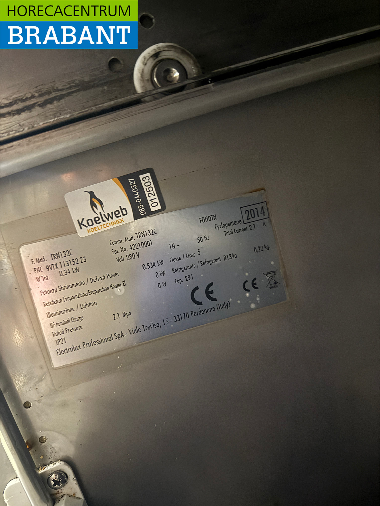 RVS Zanussi Koelwerkbank 4 Laden 127,5 cm 230v Horeca - Afbeelding 5