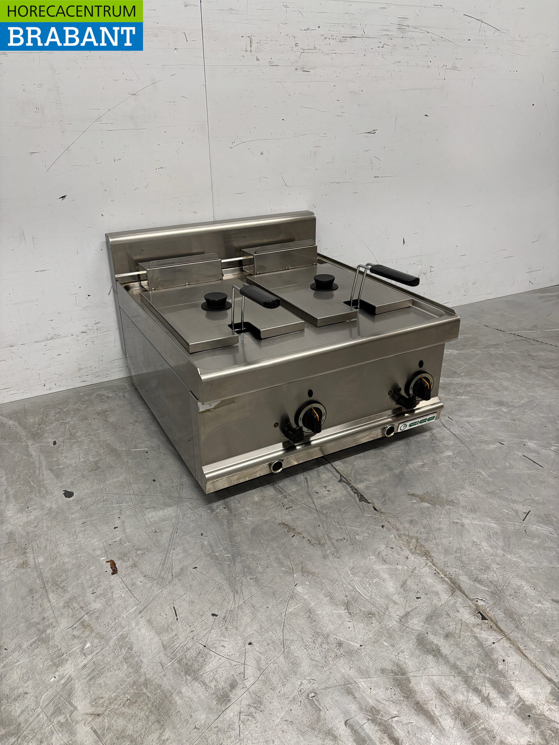 RVS Giga Dubbele Friteuse 2 x 6 liter 400V Horeca - Afbeelding 2