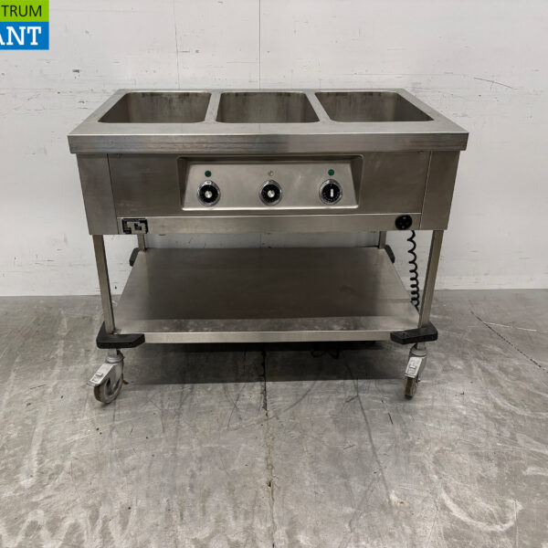 RVS Blanco Verrijdbare Bain Marie 3 x 1/1 GN 230V Horeca
