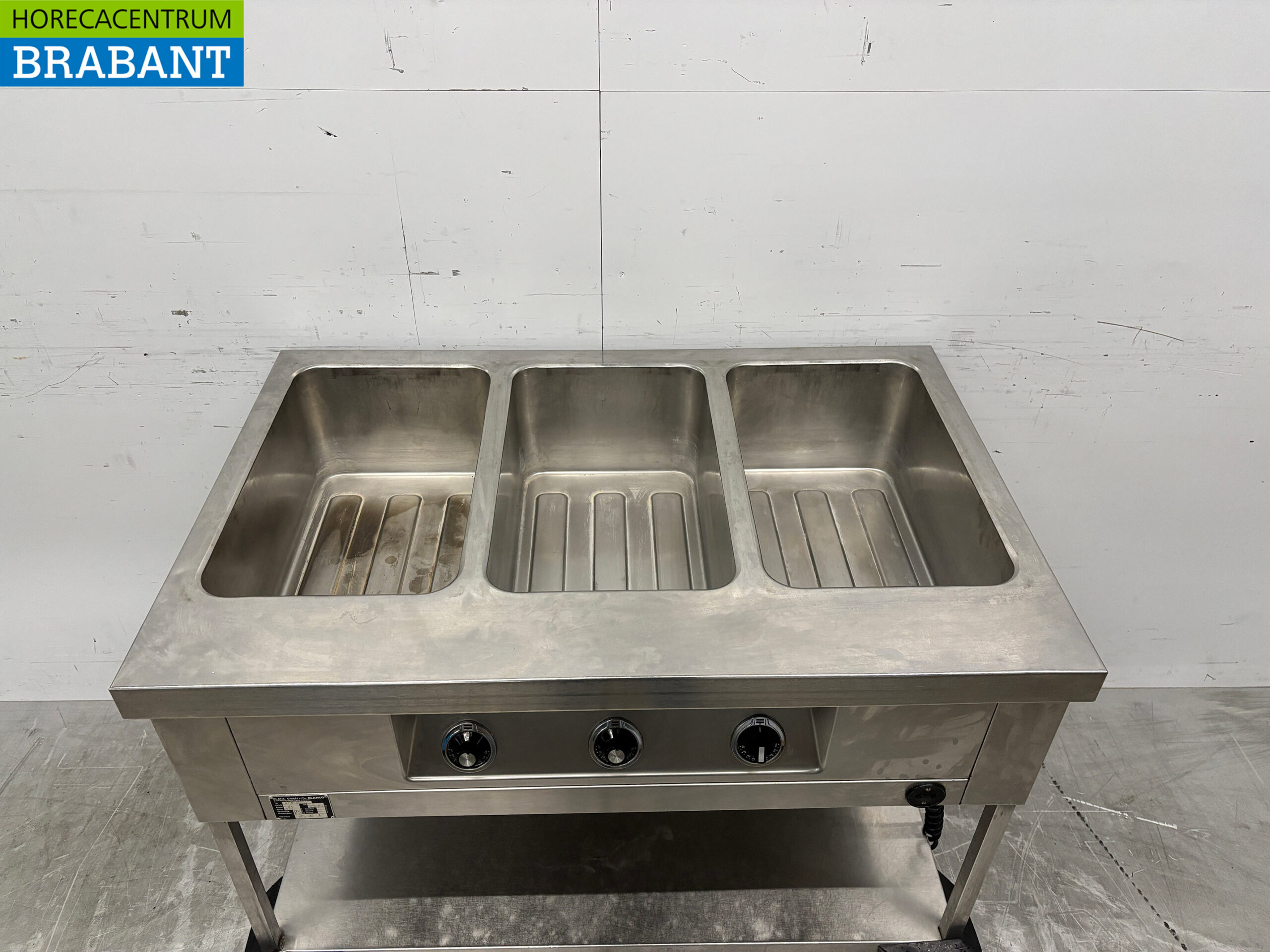 RVS Blanco Verrijdbare Bain Marie 3 x 1/1 GN 230V Horeca - Afbeelding 4