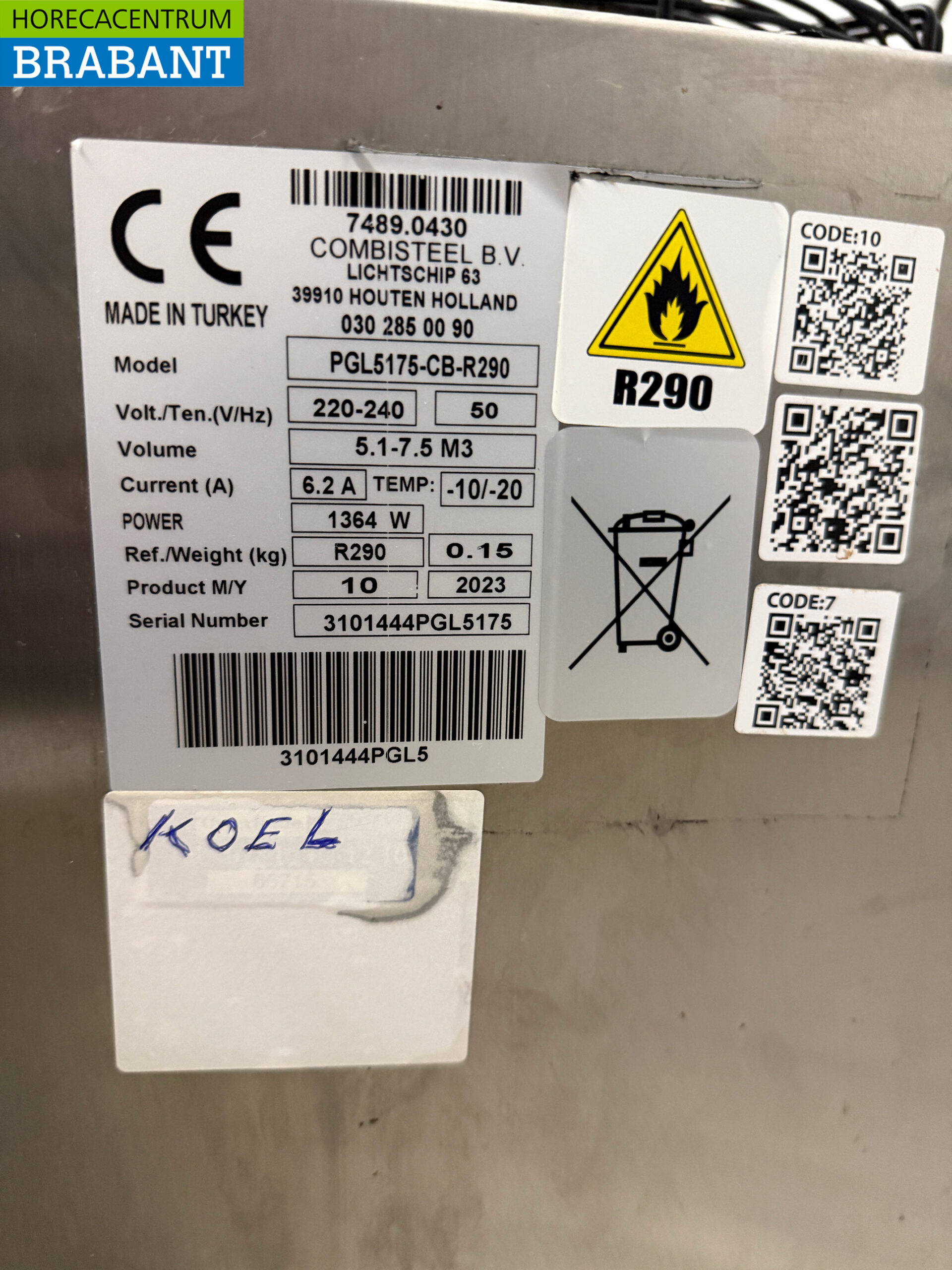 RVS Combisteel Koelcelaggregaat Koelcel Insteekunit Monoblock Wandunit 10 m3 230V Horeca - Afbeelding 5