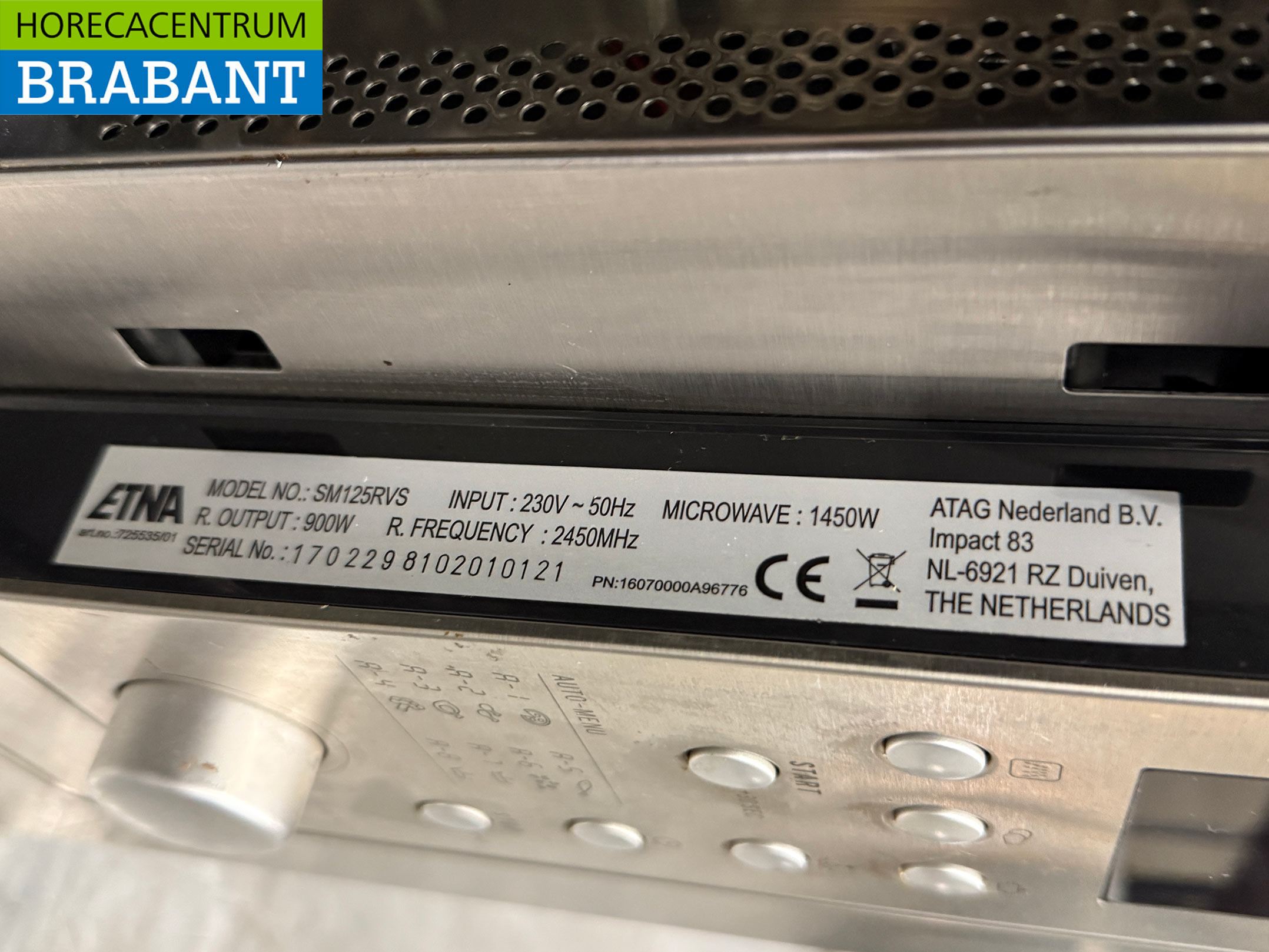 RVS Etna Magnetron 900 Watt 230V Horeca - Afbeelding 5