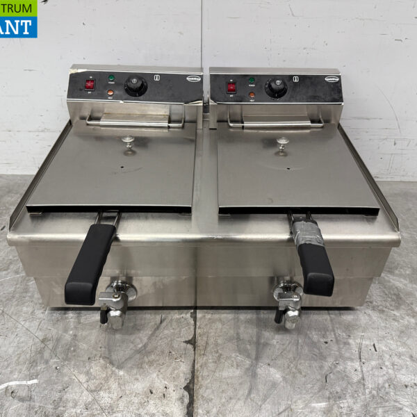 RVS Combisteel Dubbele Friteuse 2 x 16 liter 2 x 400V Horeca