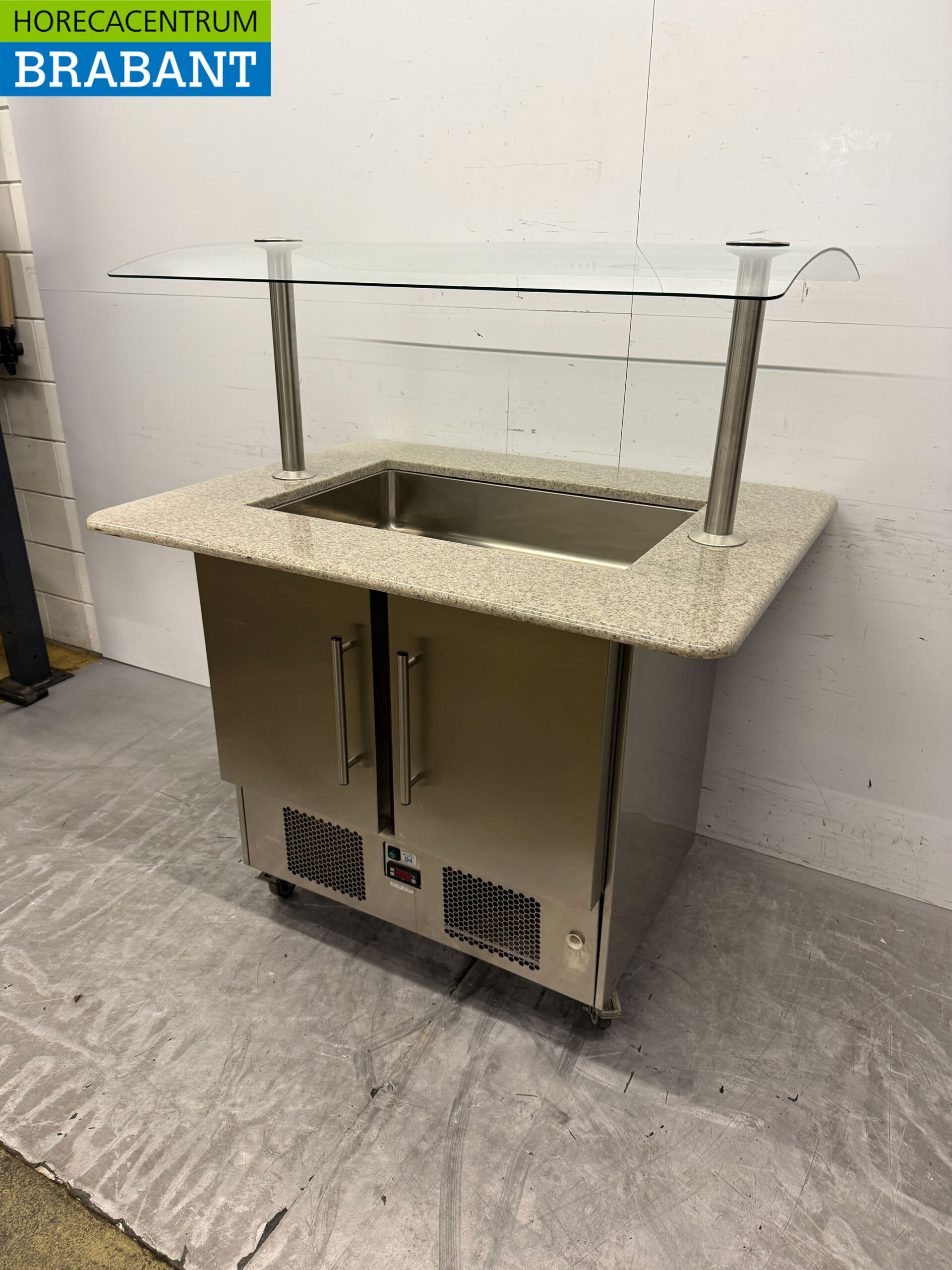 RVS Koelwerkbank Koelbuffet 2 deuren 125 cm 230V Horeca - Afbeelding 3