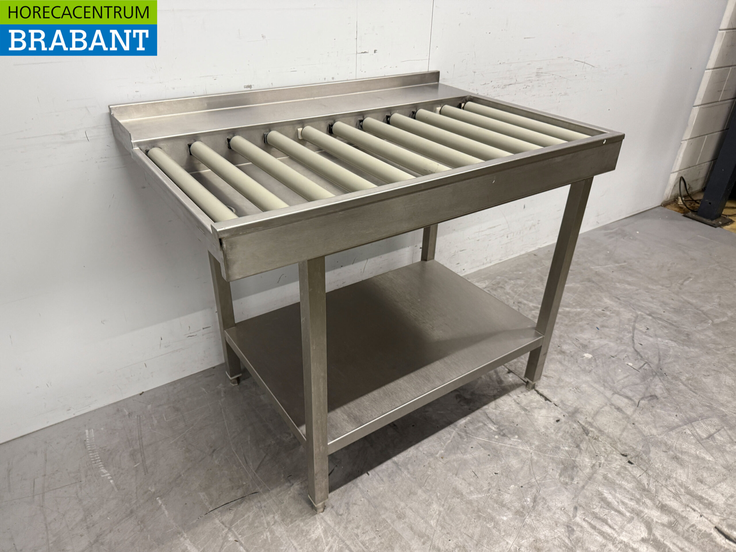 RVS Afvoertafel / rollenbaan tbv doorschuifvaatwasser 110,5 cm Horeca - Afbeelding 3