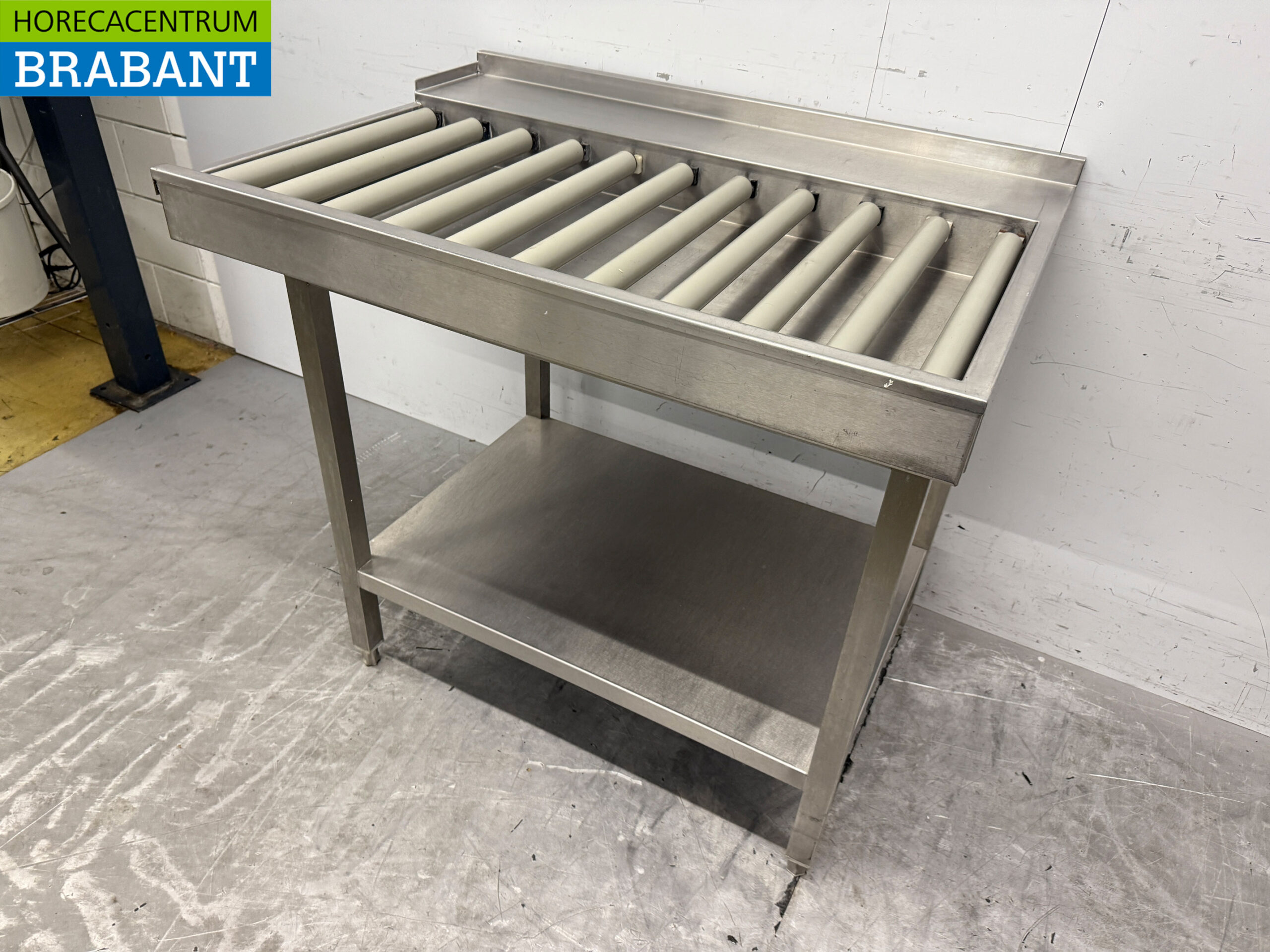 RVS Afvoertafel / rollenbaan tbv doorschuifvaatwasser 110,5 cm Horeca - Afbeelding 4