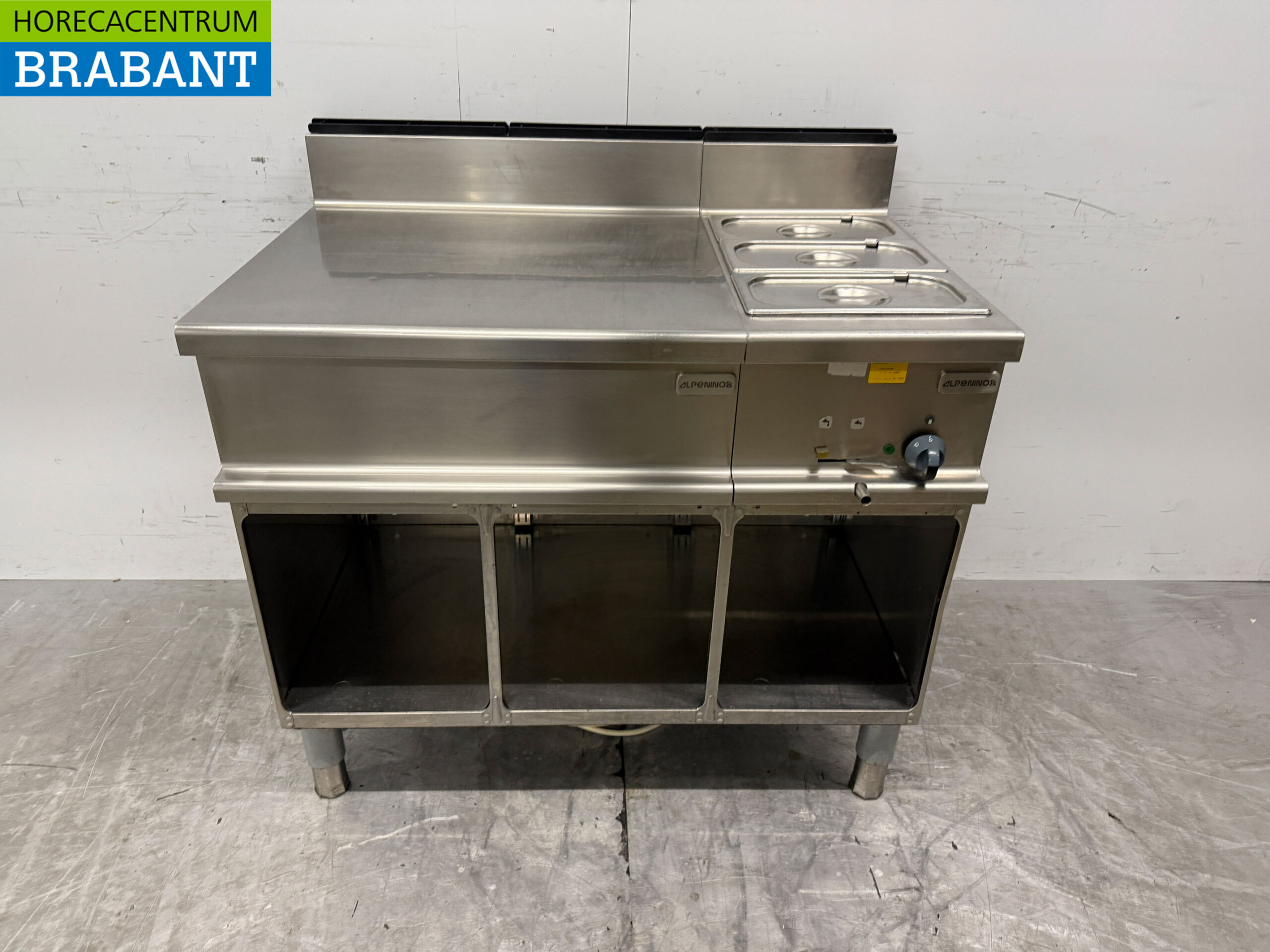 RVS Alpeninox Blind unit met Bain Marie 1/1 GN 230V 105 cm Horeca