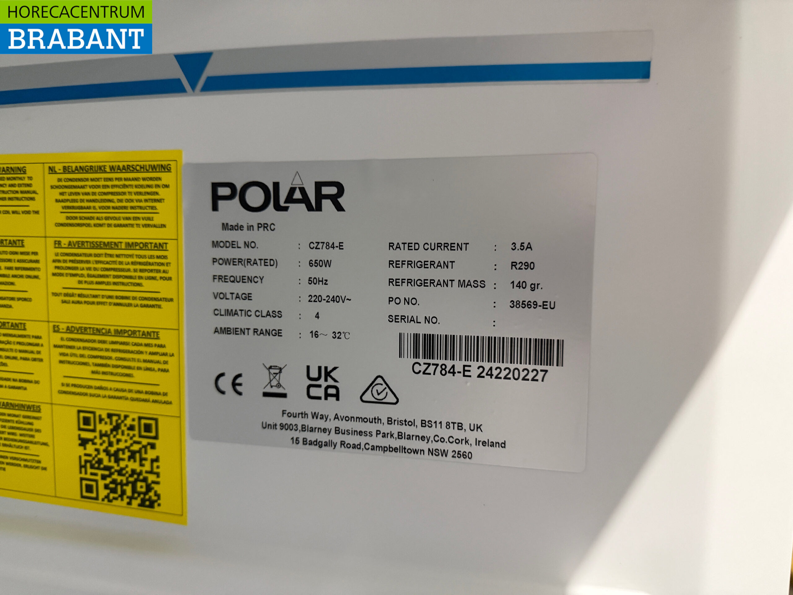 RVS Polar Dubbeldeurs Vriezer 744 liter 230V Horeca - Afbeelding 5