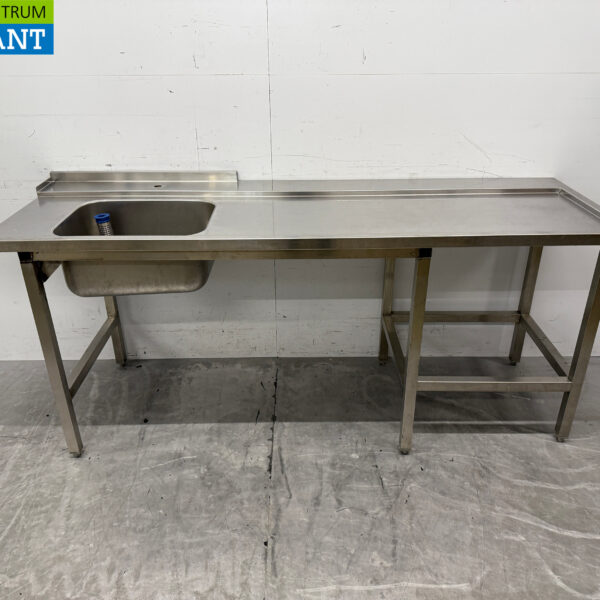 RVS Aanvoertafel tbv Doorschuifvaatwasser 209,5 x 71,5 x 89,5 cm Horeca