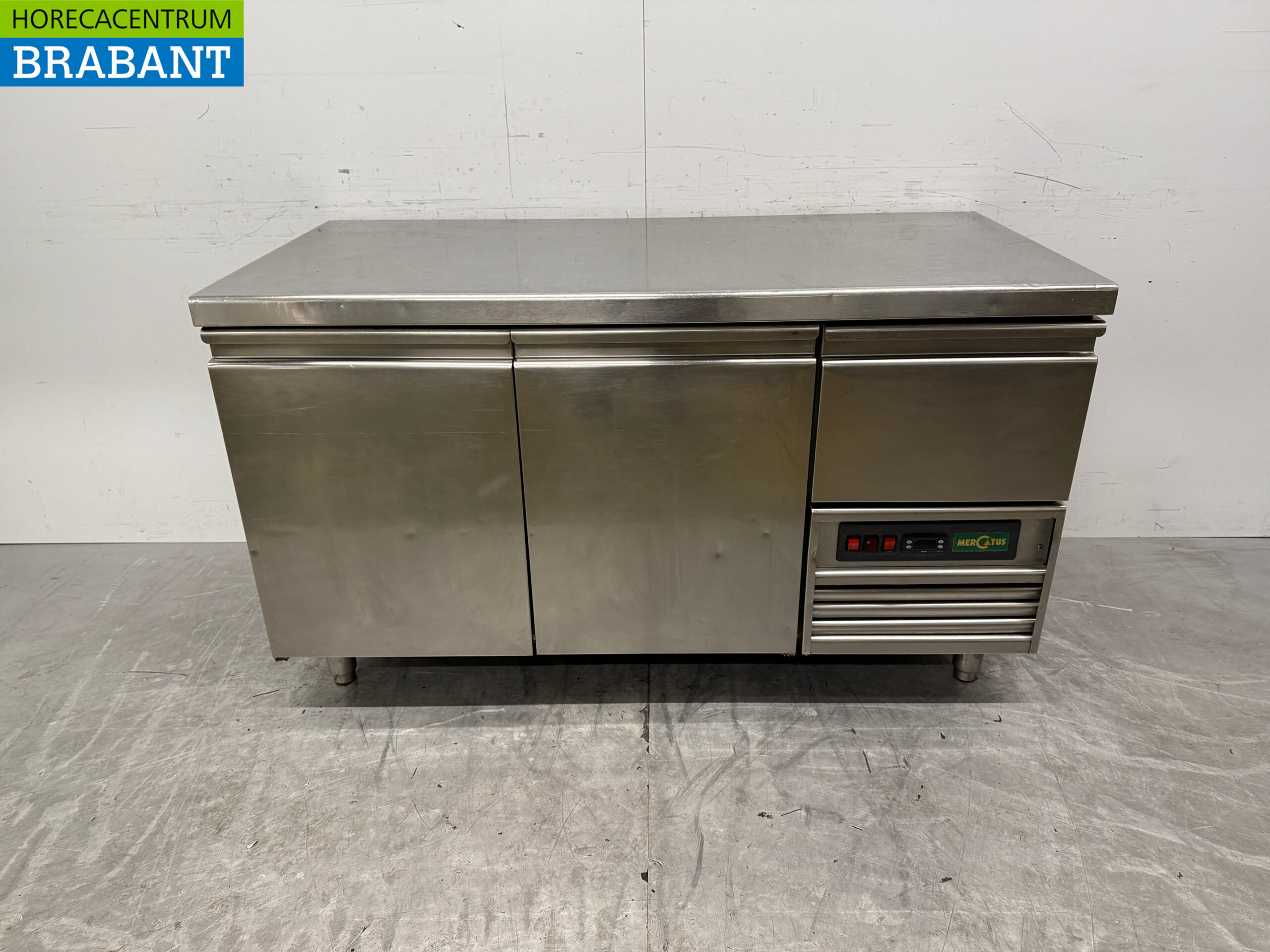 RVS Mercatus Koelwerkbank 2 deuren en 1 lade 147 cm 230V Horeca