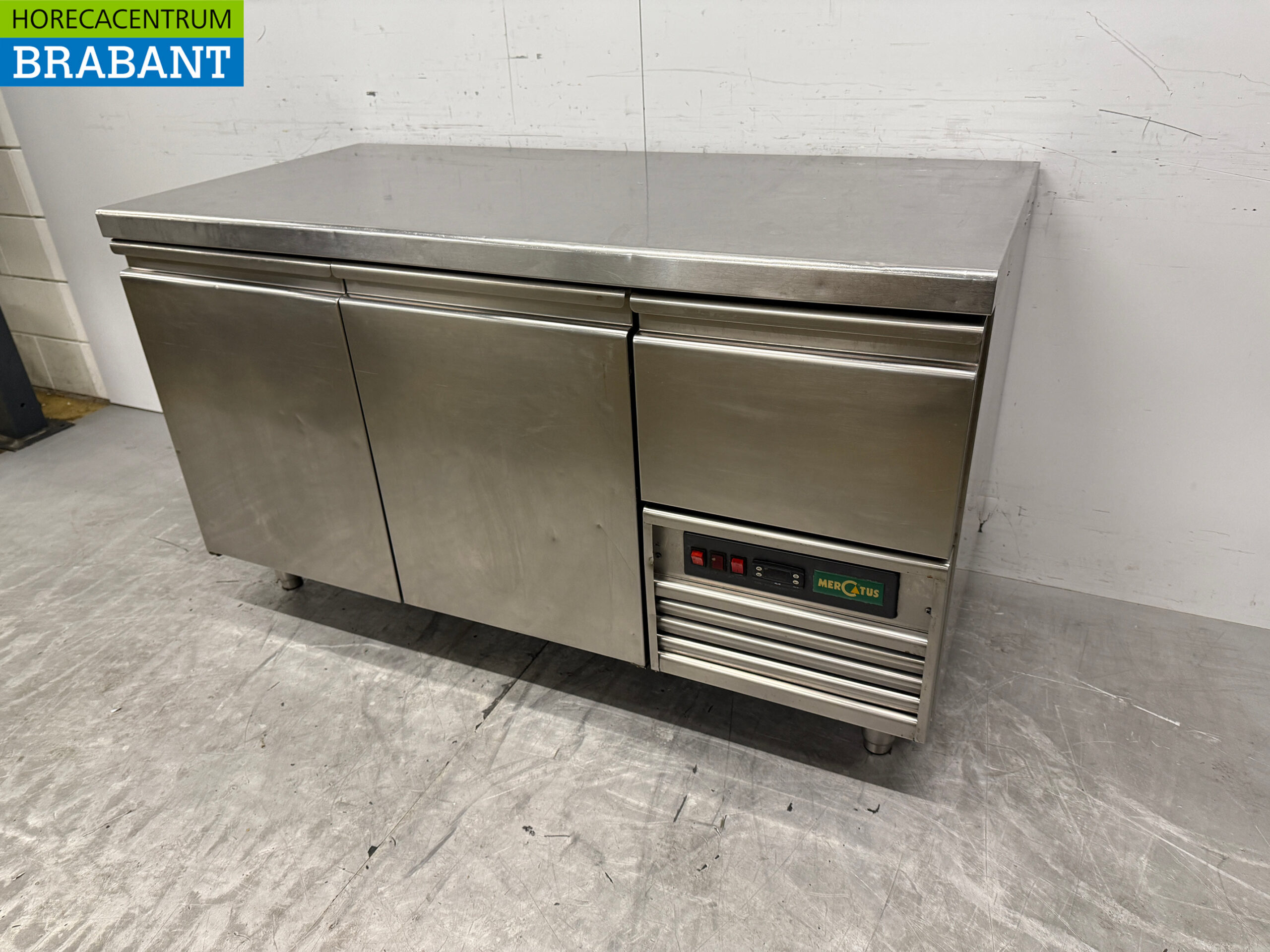 RVS Mercatus Koelwerkbank 2 deuren en 1 lade 147 cm 230V Horeca - Afbeelding 2