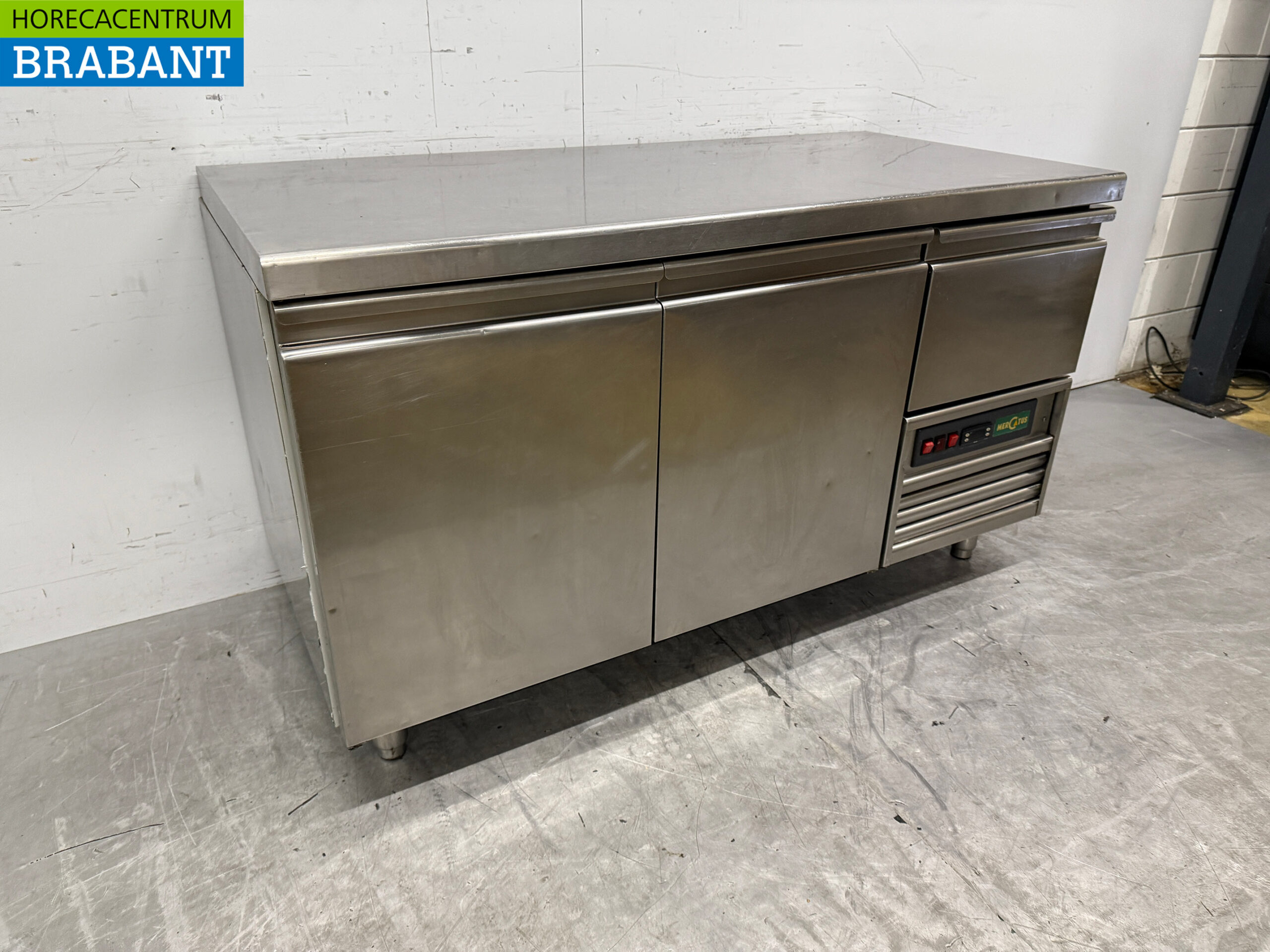RVS Mercatus Koelwerkbank 2 deuren en 1 lade 147 cm 230V Horeca - Afbeelding 3