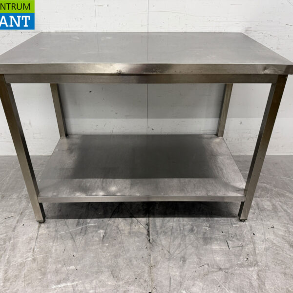 RVS Werktafel met onderschap 120 x 70 x 89 cm Horeca