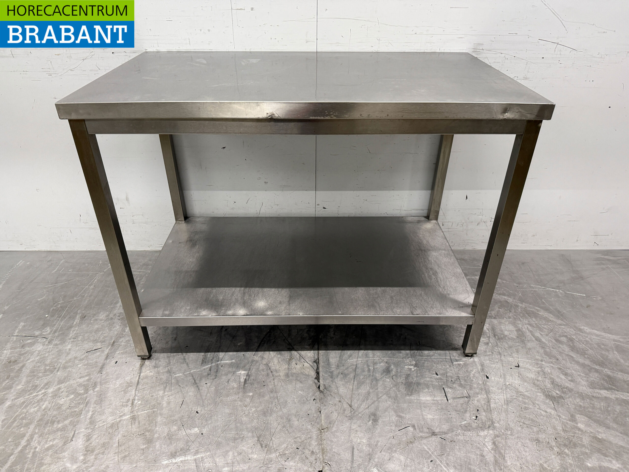 RVS Werktafel met onderschap 120 x 70 x 89 cm Horeca