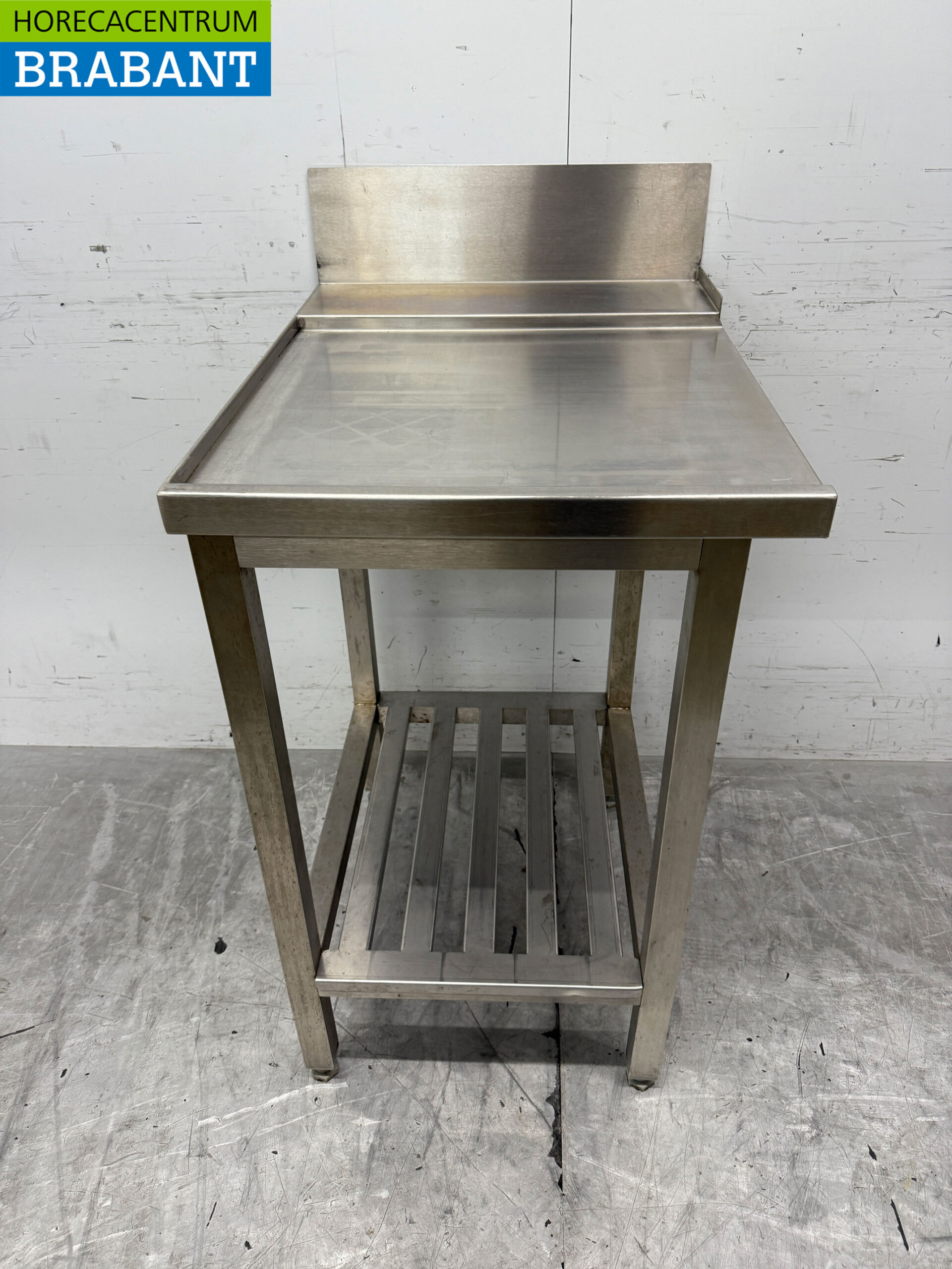 RVS Afvoertafel tbv doorschuifvaatwasser 56 cm Horeca