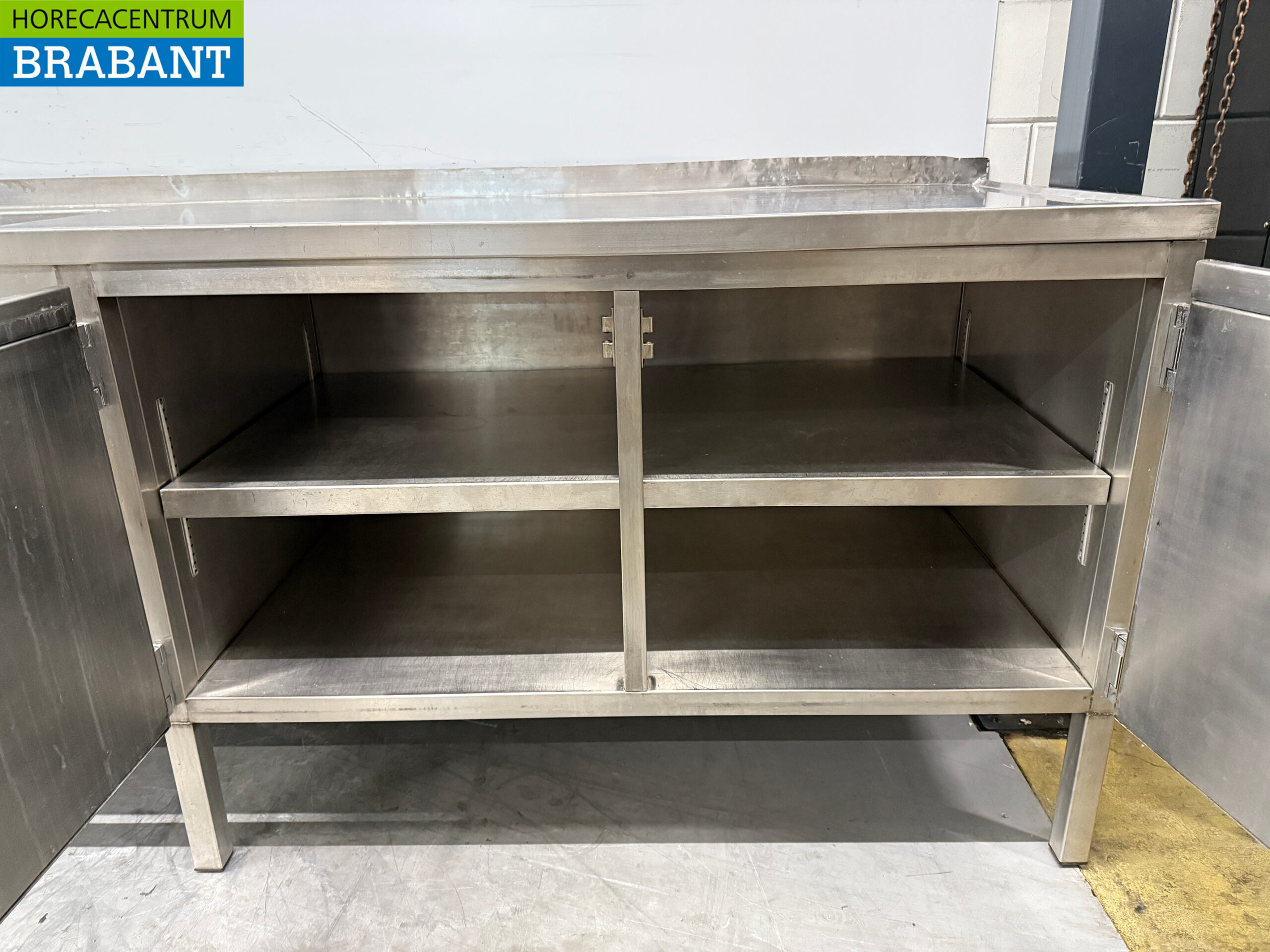 RVS Spoeltafel Dubbele Spoelbakken 400 x 70 x 91,5 cm Horeca - Afbeelding 6