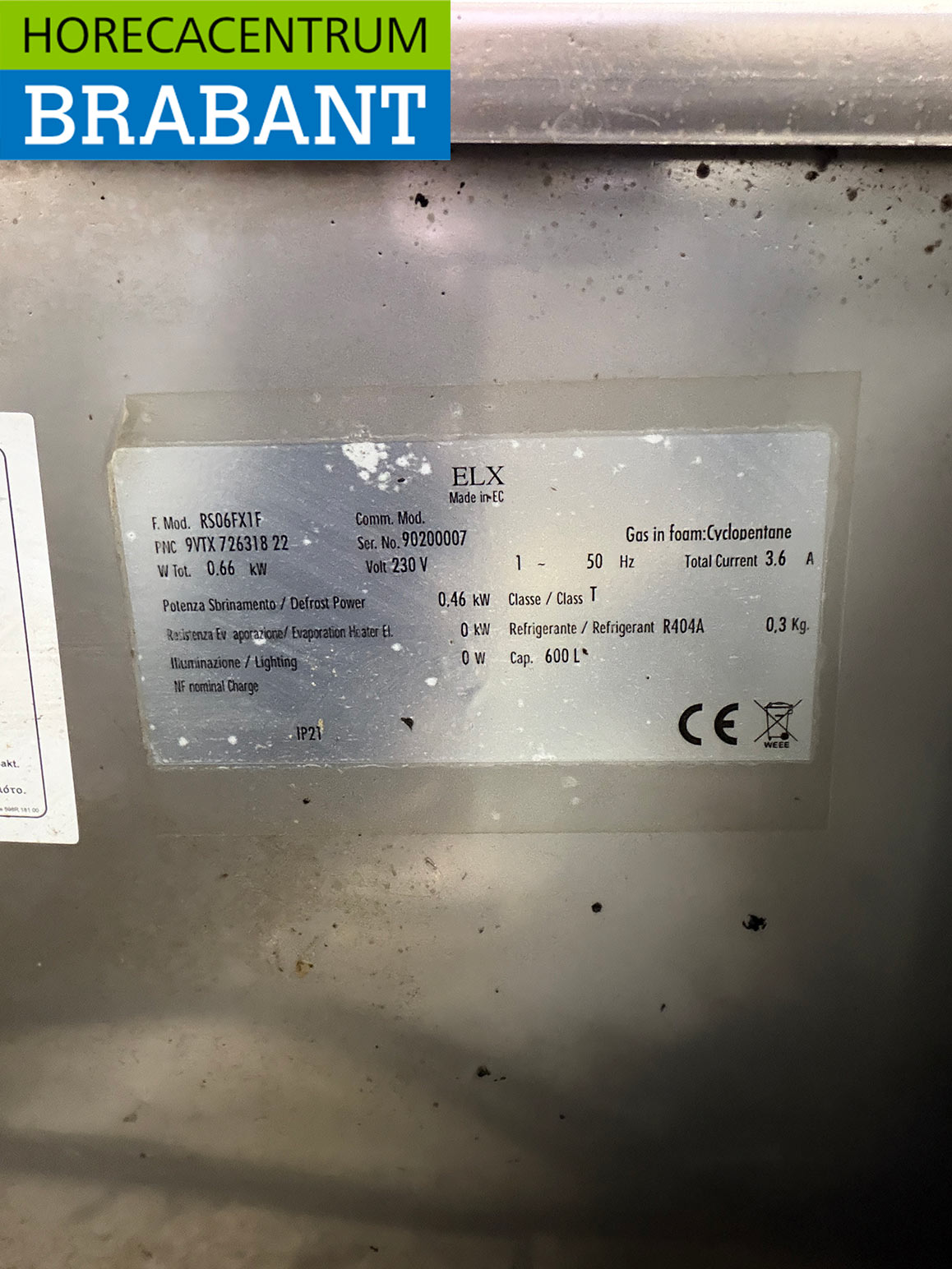 RVS Zanussi Vriezer 600 liter 230V Horeca - Afbeelding 5