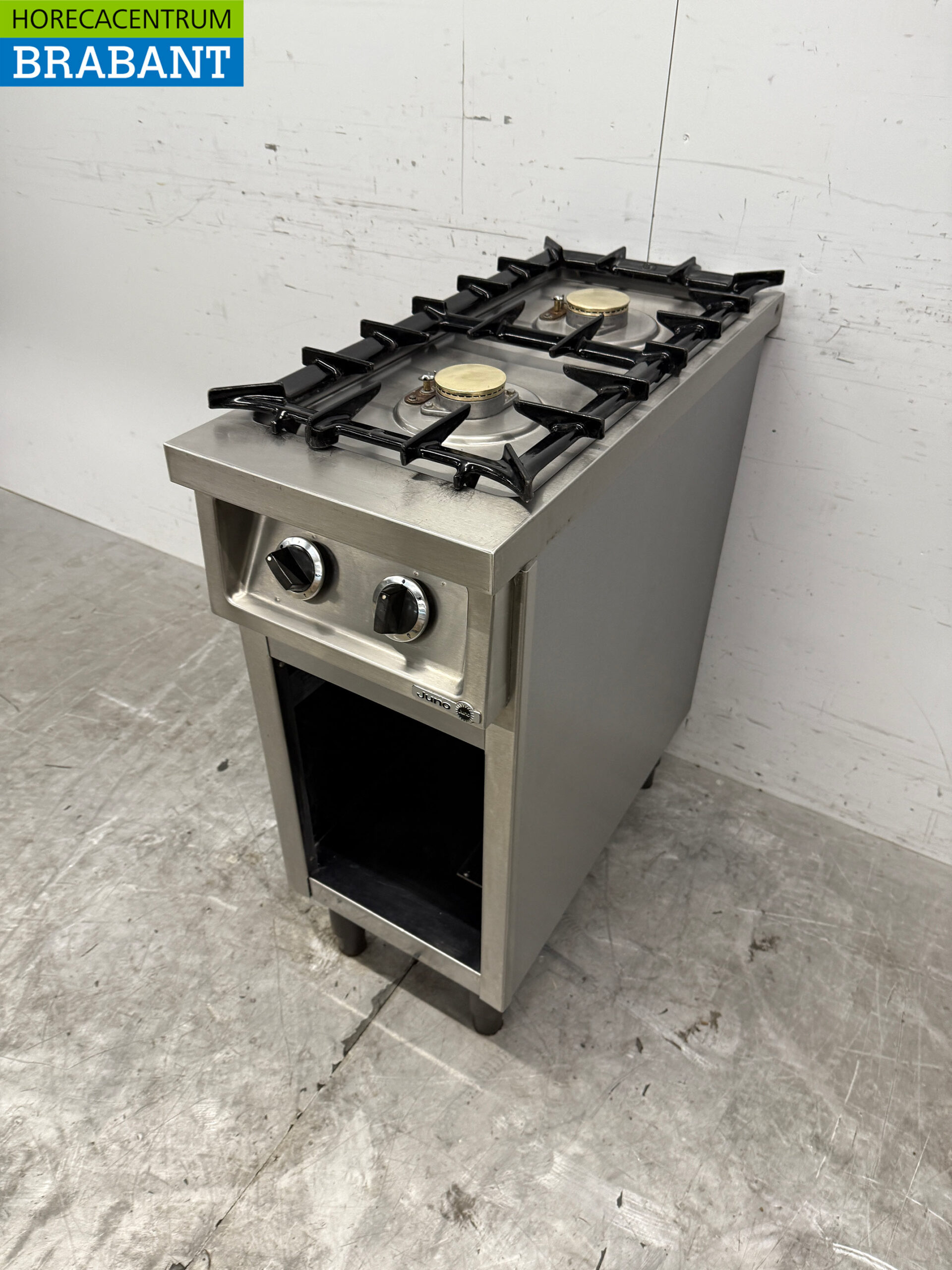 RVS Juno 2 pits fornuis 35 cm GAS Horeca - Afbeelding 2