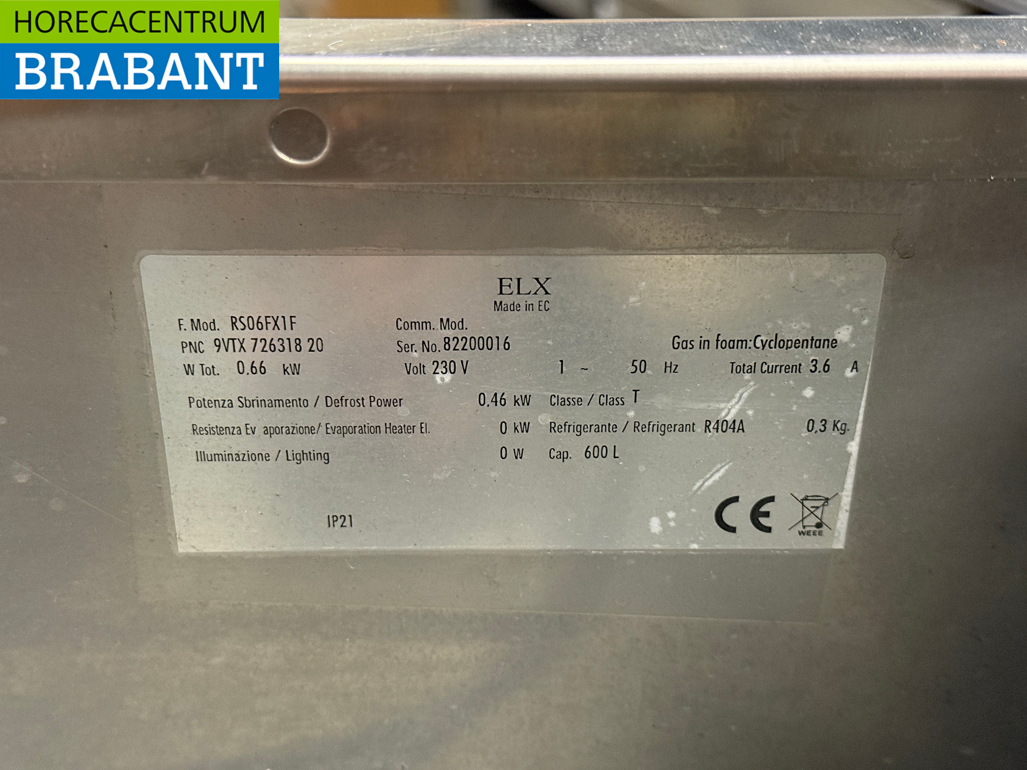 RVS Zanussi Vriezer 600 liter 230V Horeca - Afbeelding 5