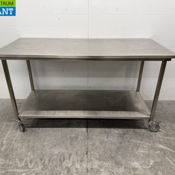 RVS Verrijdbare Werktafel met onderschap 180 x 80 x 100,5 cm Horeca