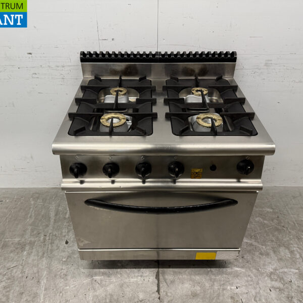RVS Olis 4 Pits Fornuis met oven 80 cm GAS Horeca