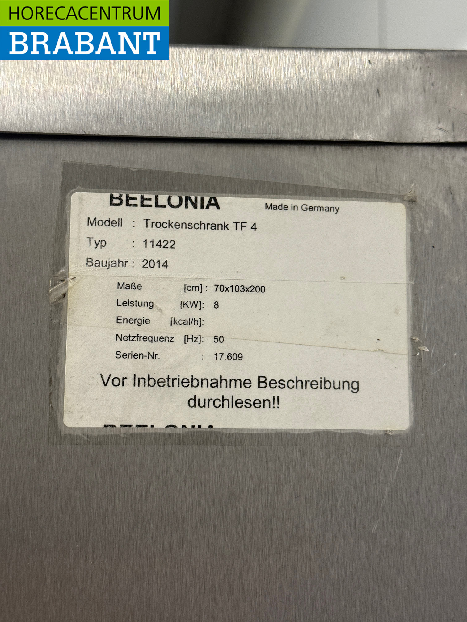 RVS Beelonia Voedseldroger Droogkast Fruitdroger 15 x 90 x 60 cm 400V Horeca - Afbeelding 5