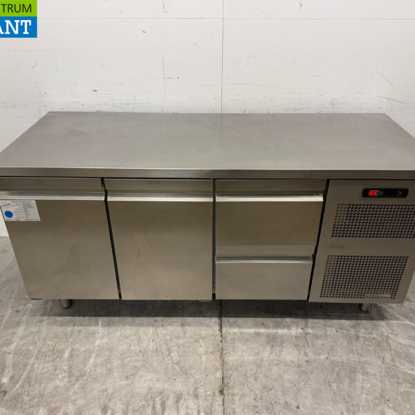 RVS Catertech Koelwerkbank 2 deuren en 2 laden 180,5 cm 230V Horeca
