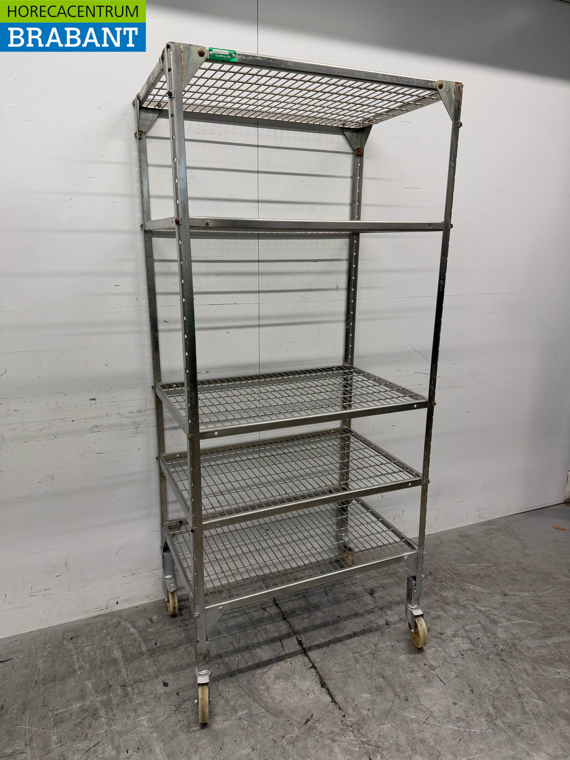 RVS Verrijdbaar Stelling 91 x 62 x 202 cm Horeca - Afbeelding 2