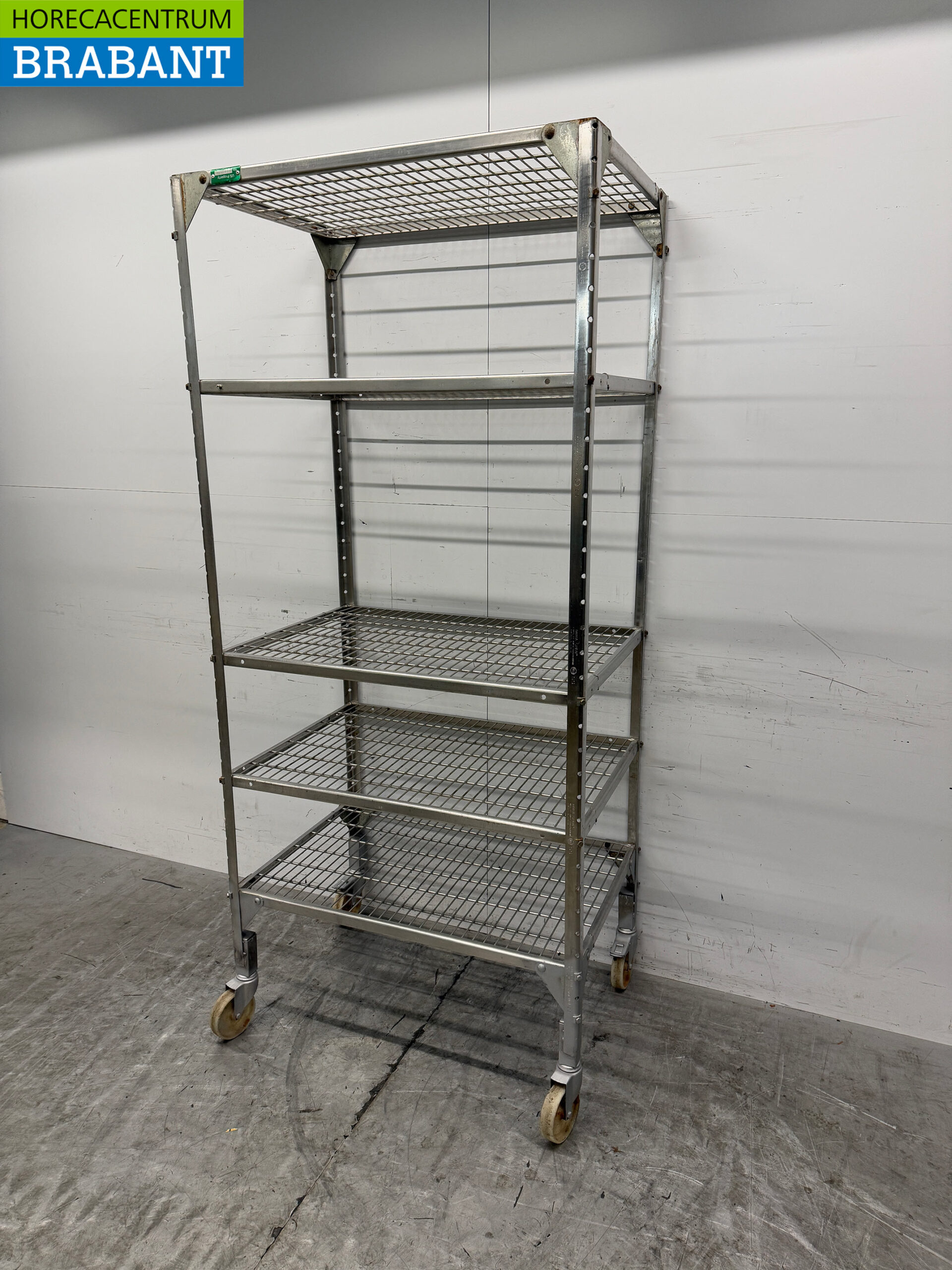 RVS Verrijdbaar Stelling 91 x 62 x 202 cm Horeca - Afbeelding 3