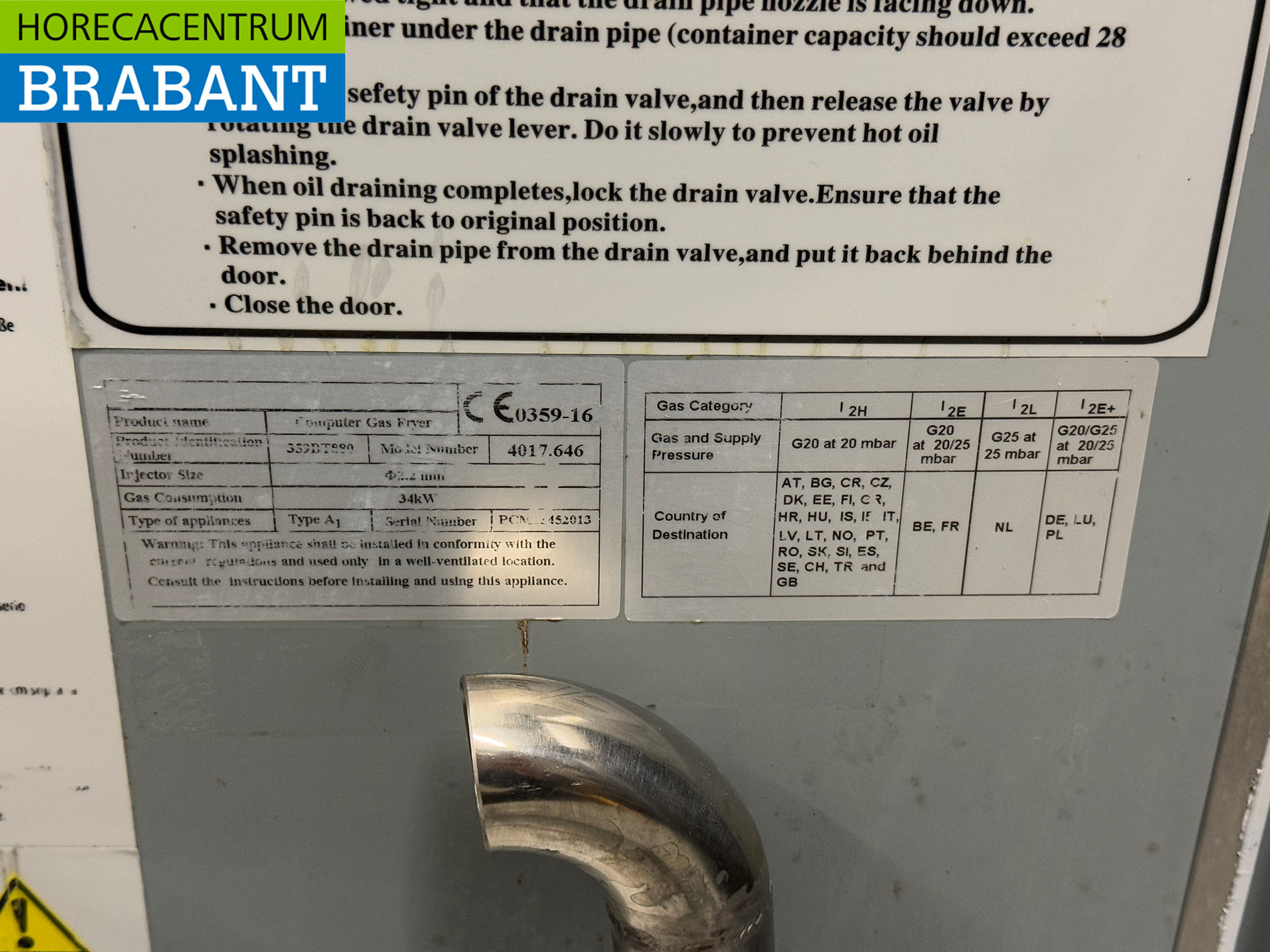 RVS Profinox Friteuse 21 liter GAS Horeca - Afbeelding 6