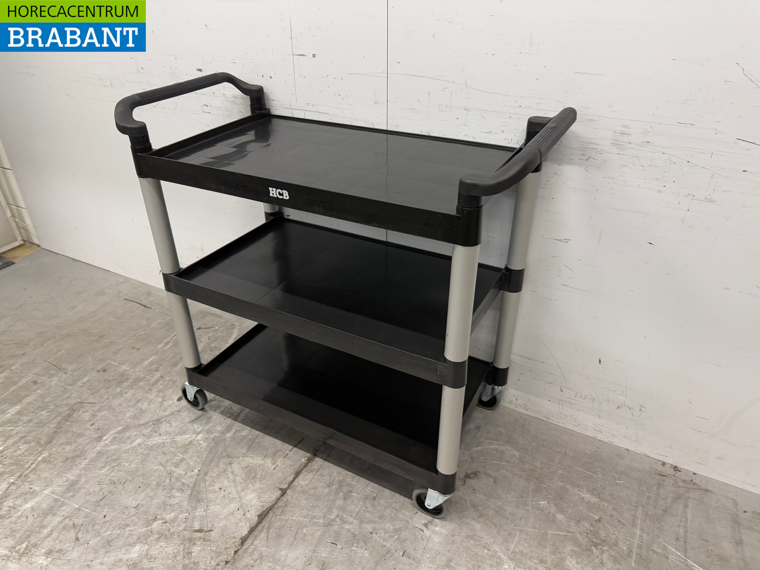 HCB Kunststof Serveerwagen Serveertrolley 3 lagen 102 cm Horeca - Afbeelding 2