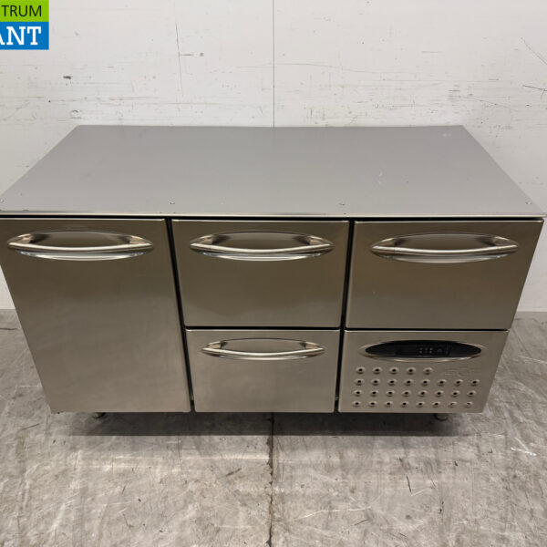 RVS Mercatus Koelwerkbank 1 deur 3 laden 132 cm 230V Horeca