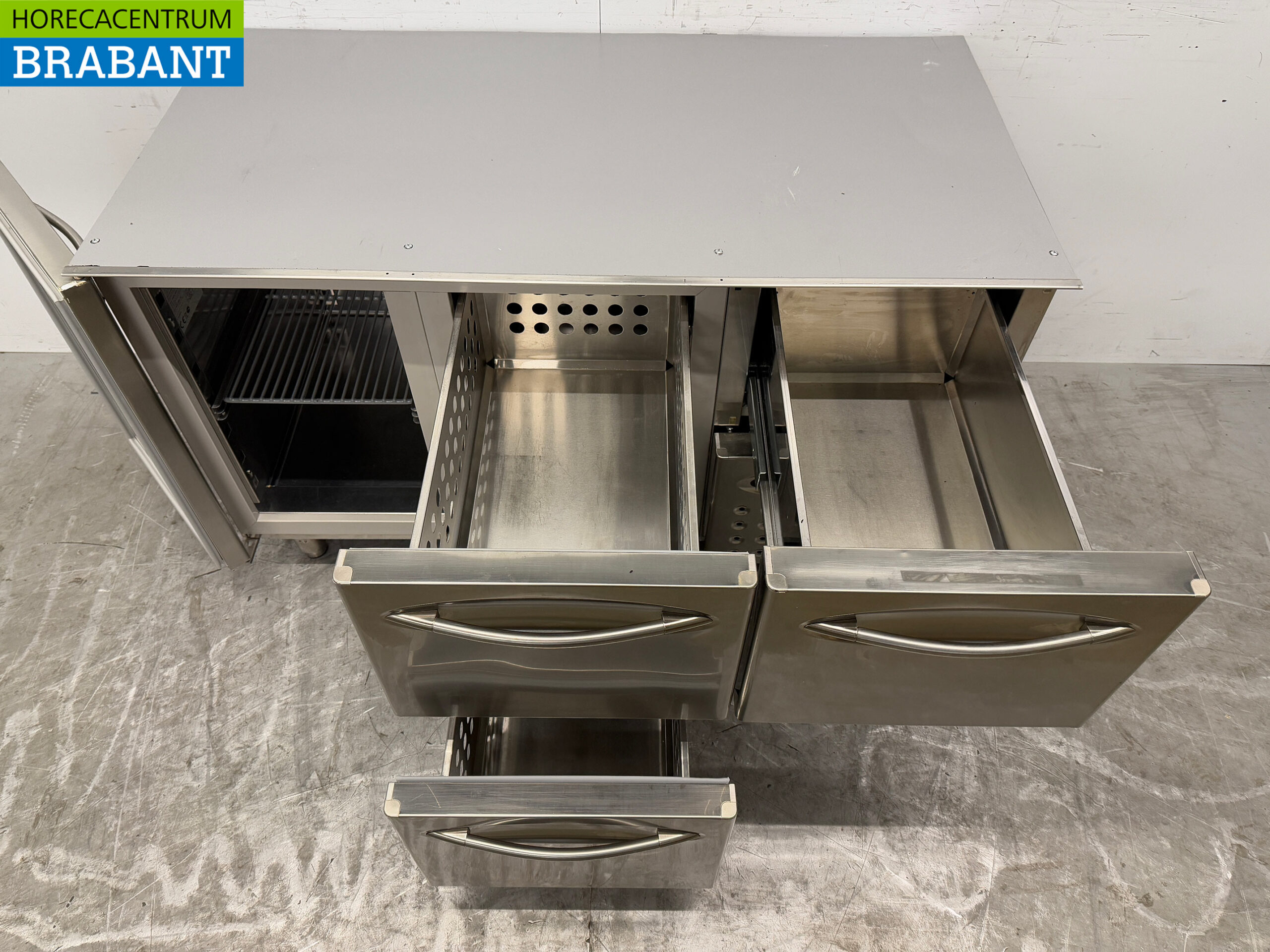 RVS Mercatus Koelwerkbank 1 deur 3 laden 132 cm 230V Horeca - Afbeelding 4