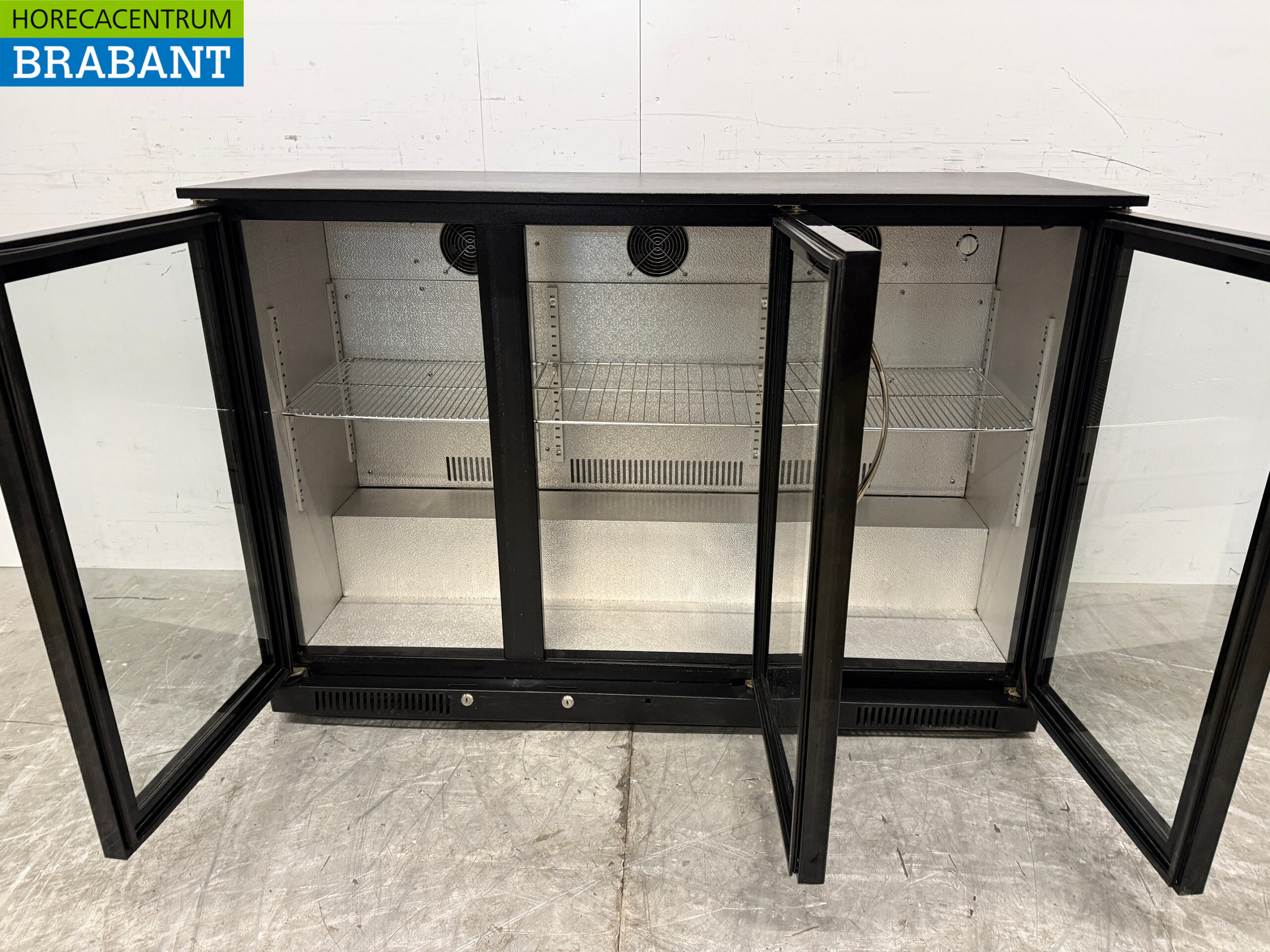 Barkoeling 3 Glazen Klapdeuren 298 liter 133,5 cm 230V Horeca - Afbeelding 4