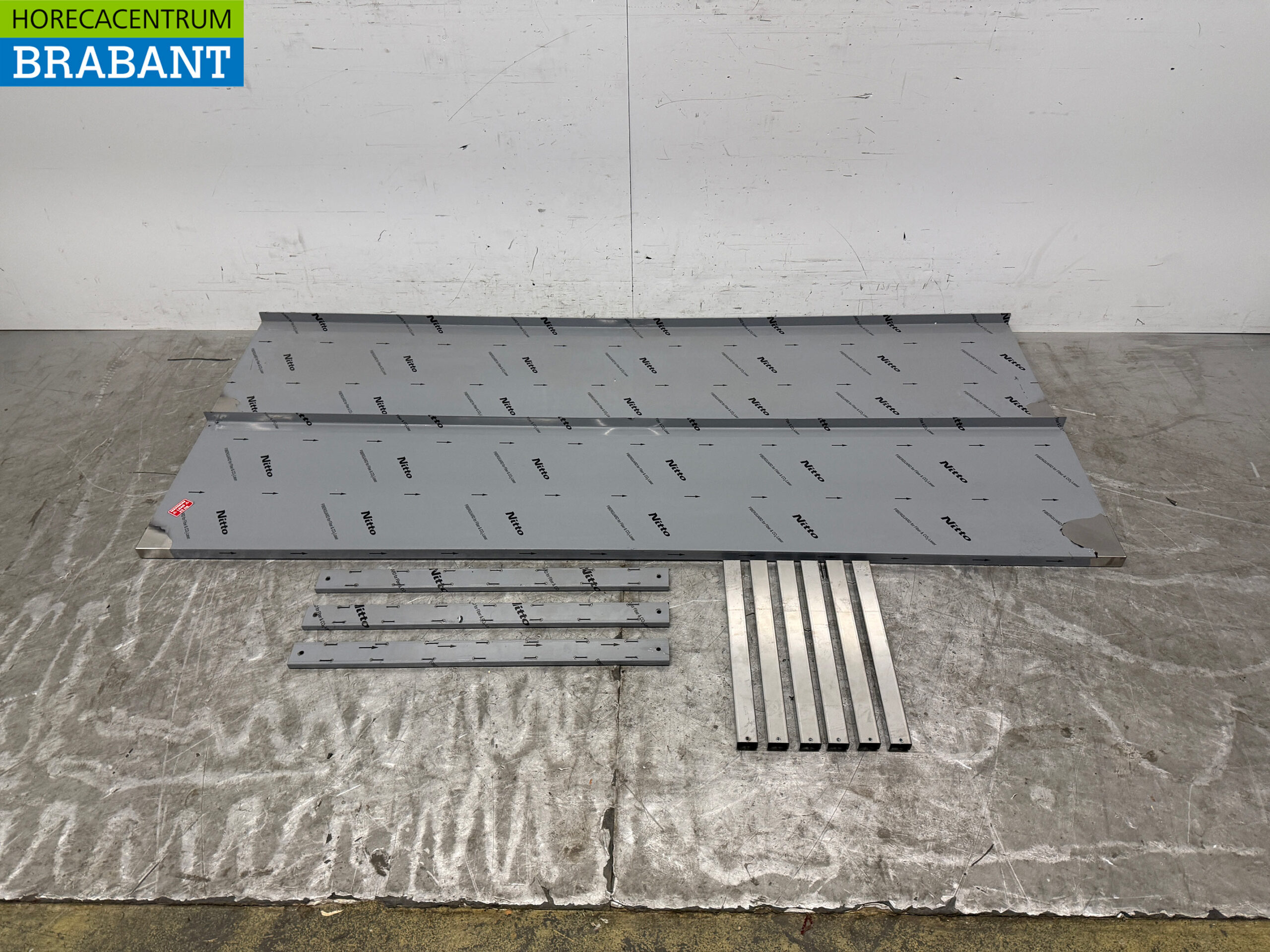 RVS Dubbel Wandschap Schap 200 x 40 cm Horeca