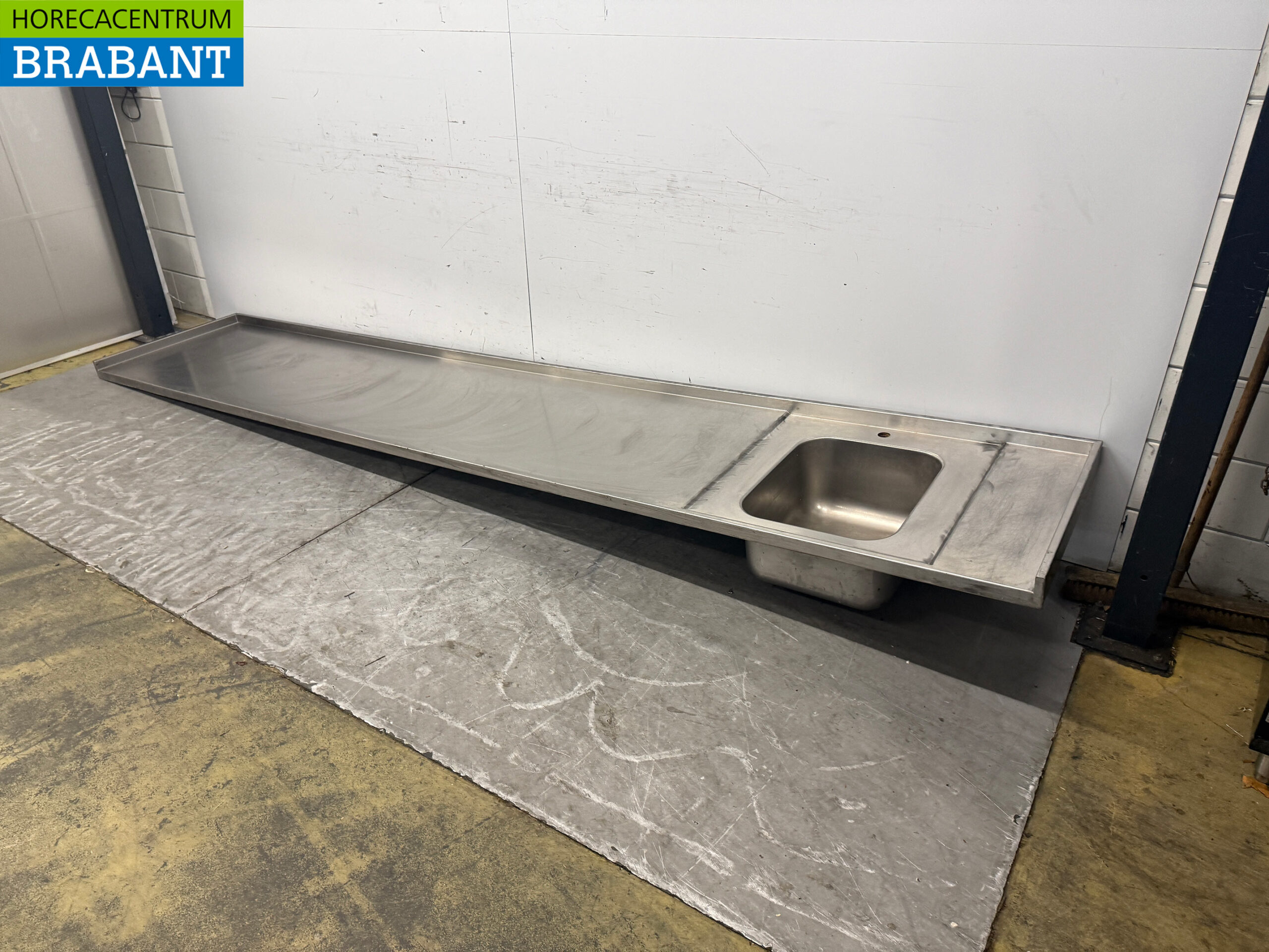 RVS Spoelblad Spoelbak 372 x 70 cm Horeca - Afbeelding 2