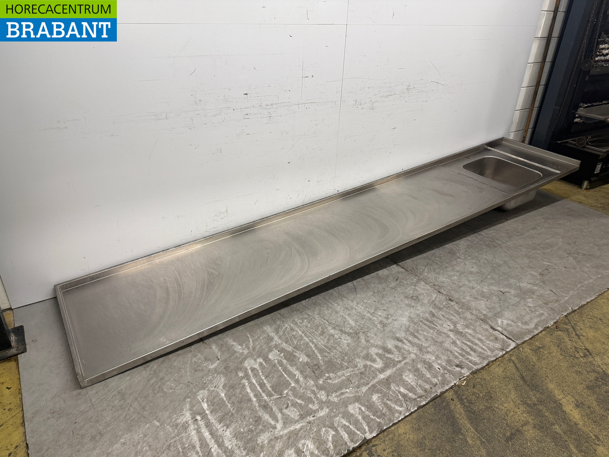 RVS Spoelblad Spoelbak 372 x 70 cm Horeca - Afbeelding 3