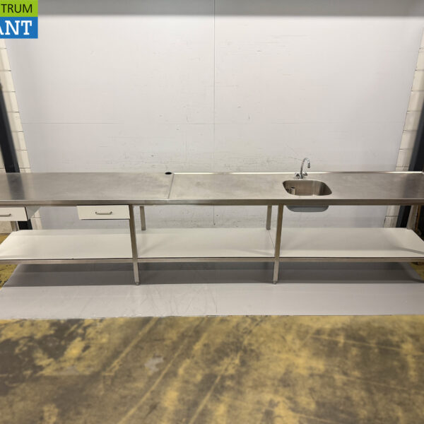 RVS Spoeltafel Spoelbak met kraan 420 x 70 x 91 cm Horeca