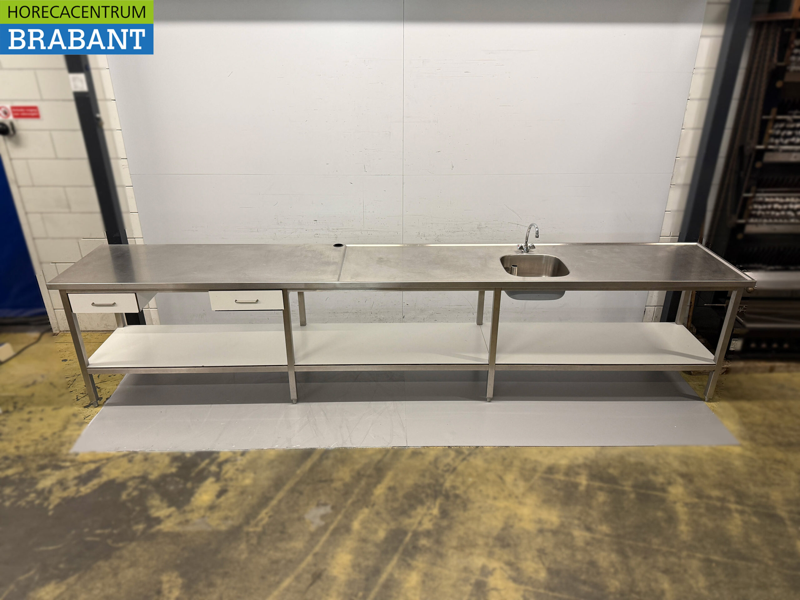 RVS Spoeltafel Spoelbak met kraan 420 x 70 x 91 cm Horeca