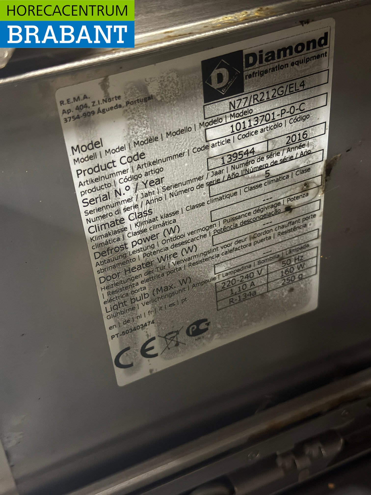 RVS Diamond Koelwerkbank 4 Laden 120 cm 230V Horeca - Afbeelding 5