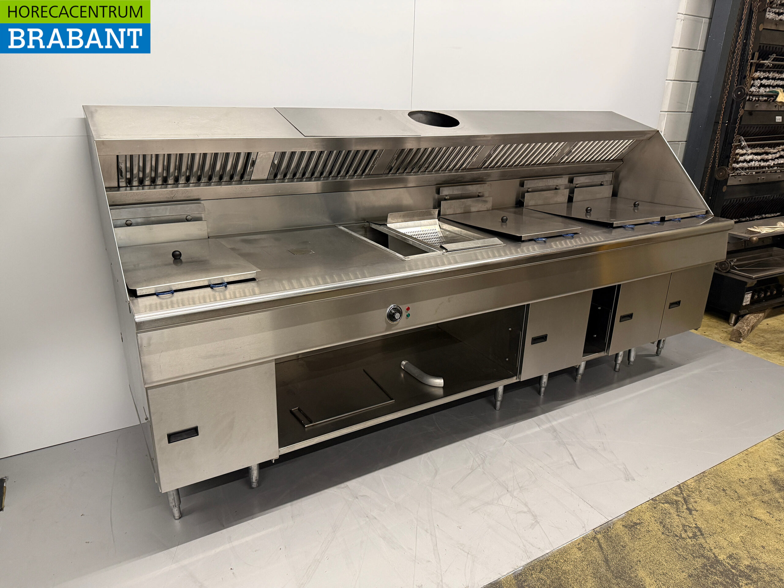RVS Pitco SE14S Solstice Bakwand 4x Friteuse en bain marie/frietwarmer met afzuigkap 400V + 230V Horeca Cafetaria - Afbeelding 2