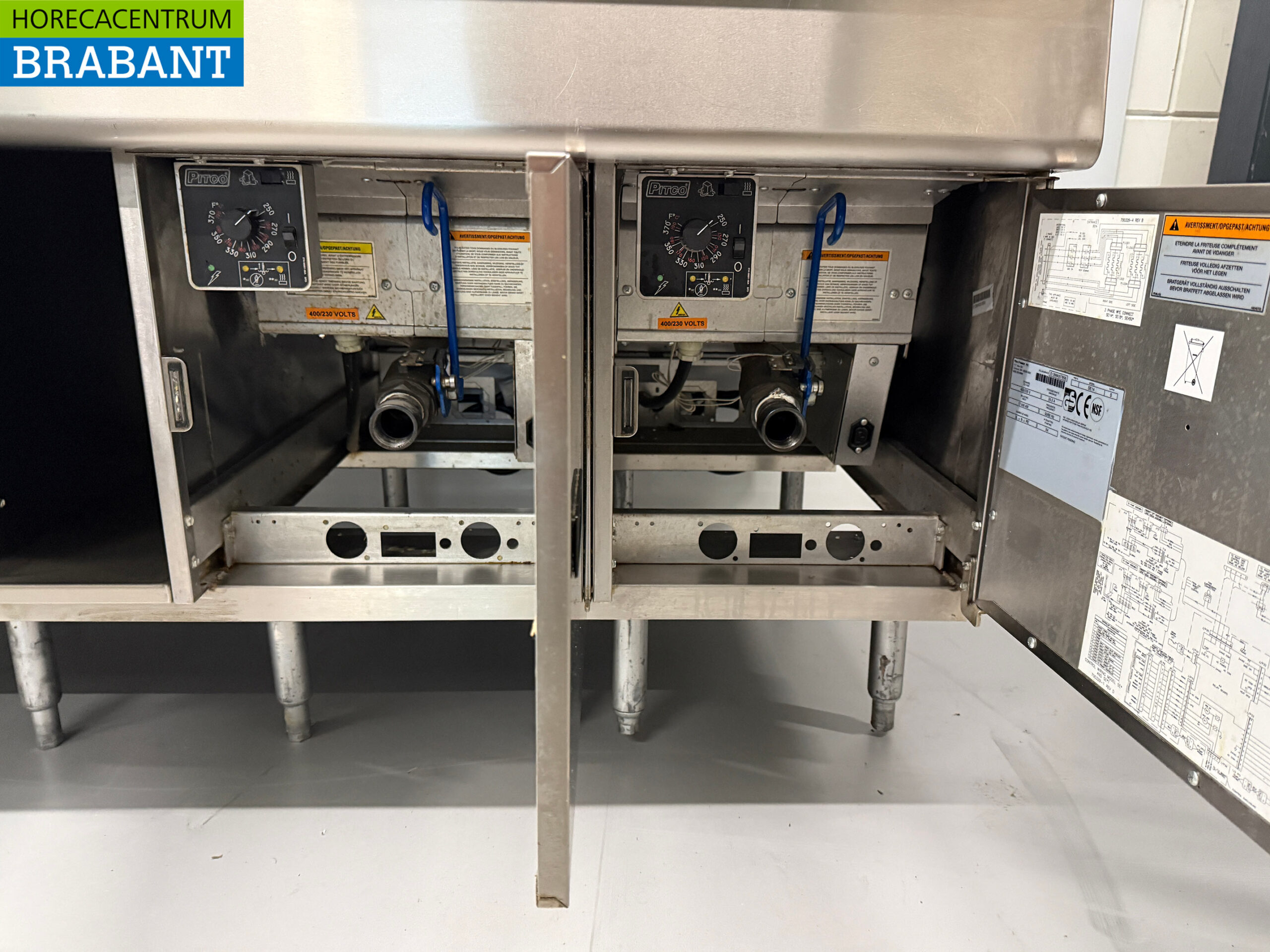 RVS Pitco SE14S Solstice Bakwand 4x Friteuse en bain marie/frietwarmer met afzuigkap 400V + 230V Horeca Cafetaria - Afbeelding 11