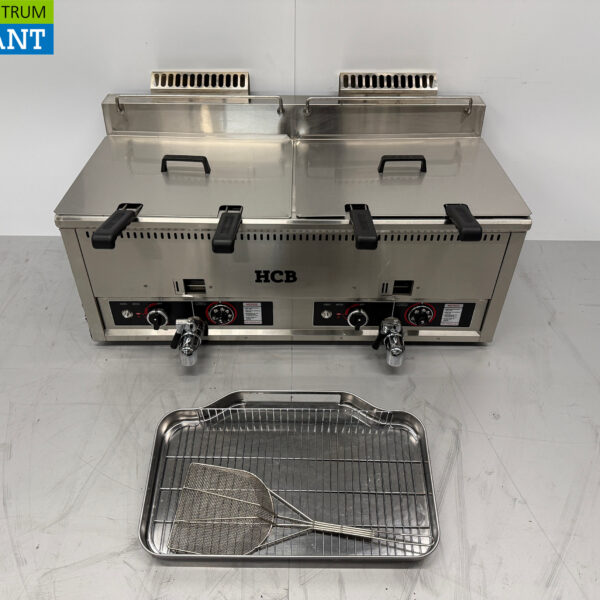 RVS Dubbele Friteuse Frituur 2 x 30 liter PROPAAN gas Horeca