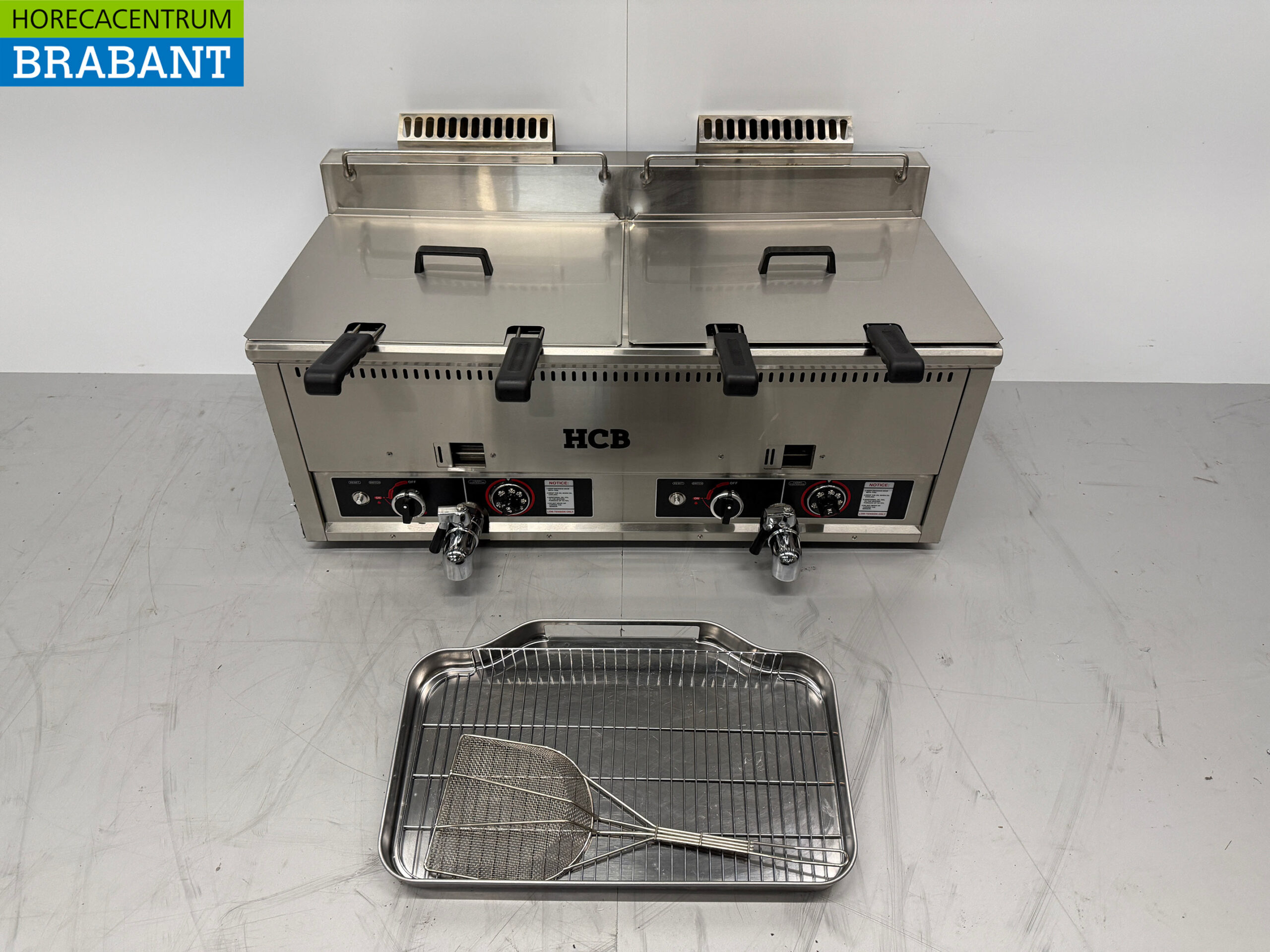 RVS Dubbele Friteuse Frituur 2 x 30 liter PROPAAN gas Horeca