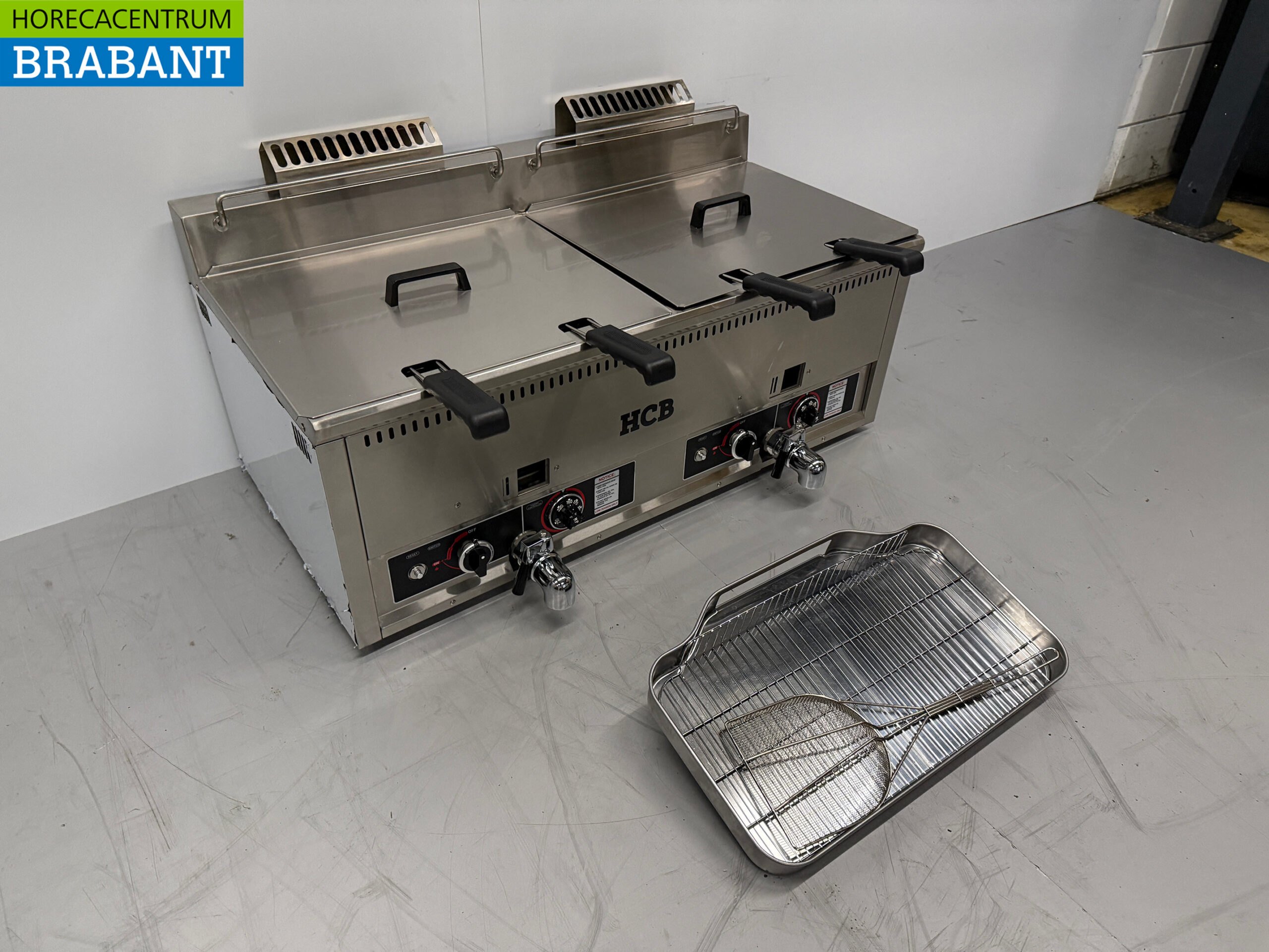 RVS Dubbele Friteuse Frituur 2 x 30 liter PROPAAN gas Horeca - Afbeelding 3