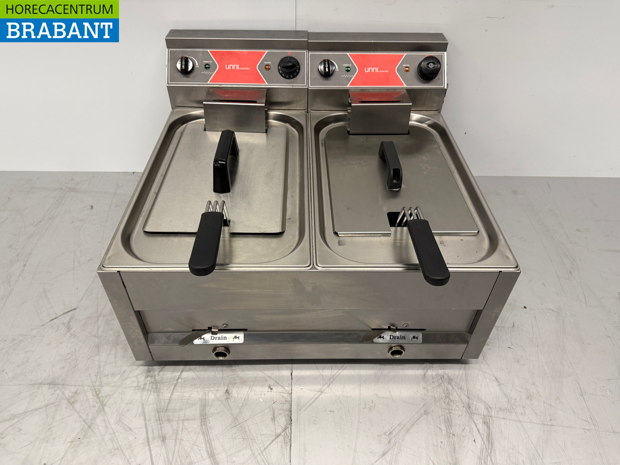 RVS Dubbele Friteuse 2 x 12 liter 400V Horeca