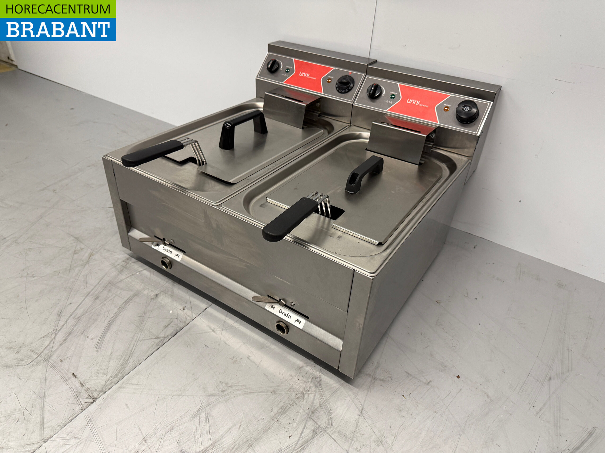 RVS Dubbele Friteuse 2 x 12 liter 400V Horeca - Afbeelding 2