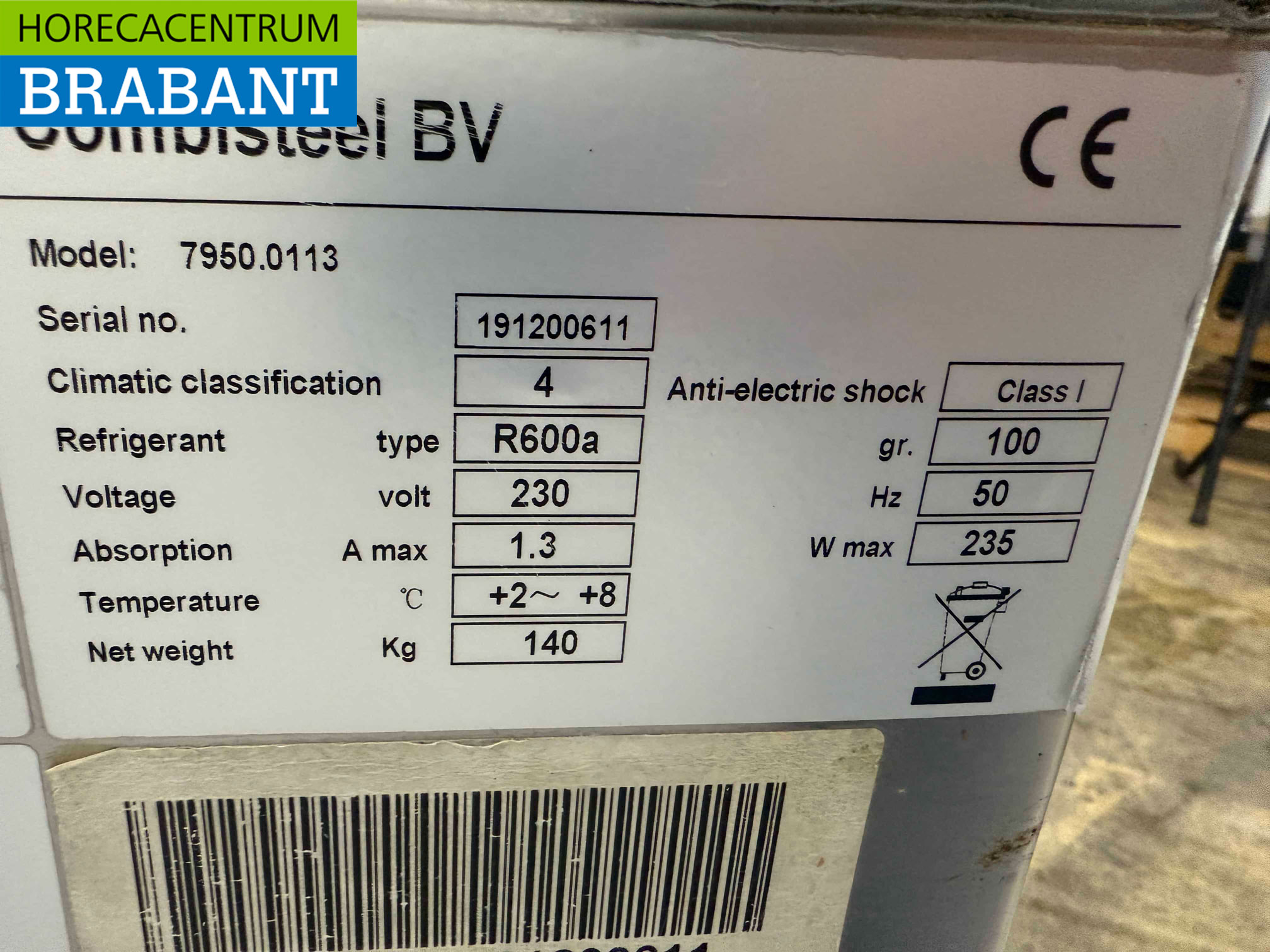 RVS Combisteel Koelwerkbank 6 laden 137 cm 230V Horeca - Afbeelding 5