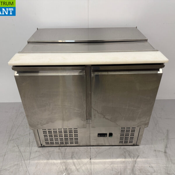 RVS Saladette Koelwerkbank 2 deuren 90 cm 230V Horeca
