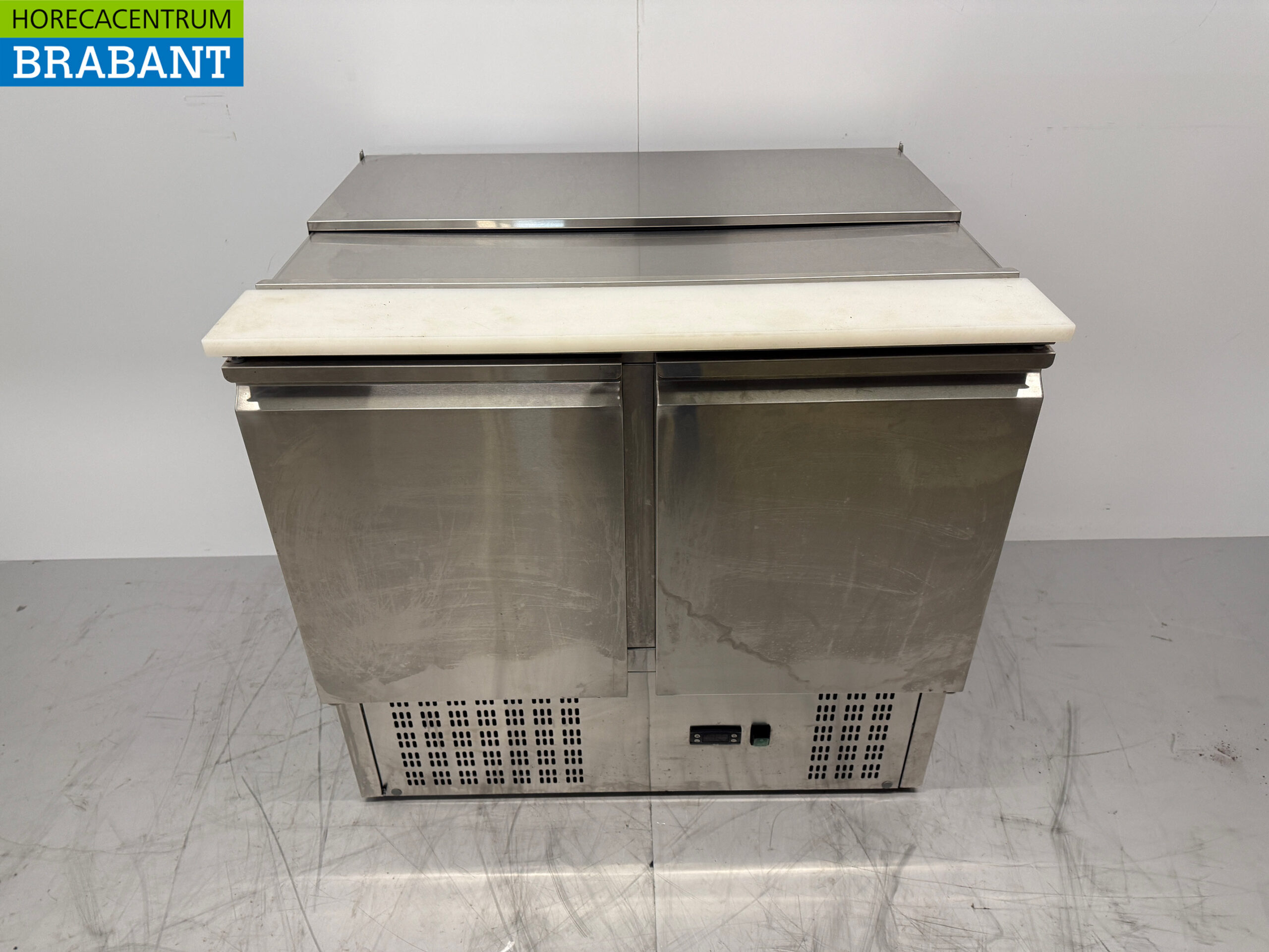 RVS Saladette Koelwerkbank 2 deuren 90 cm 230V Horeca